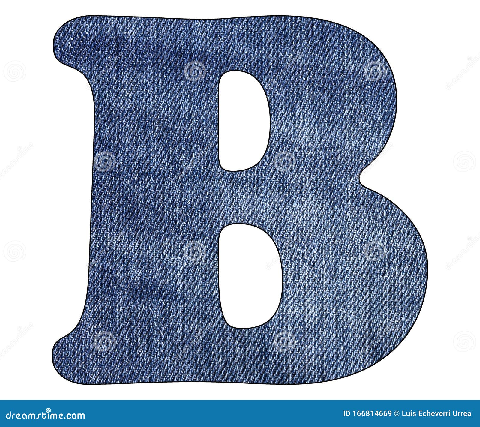 Letter B of the Alphabet - Texture Details of Denim Blue Jeans. White ...