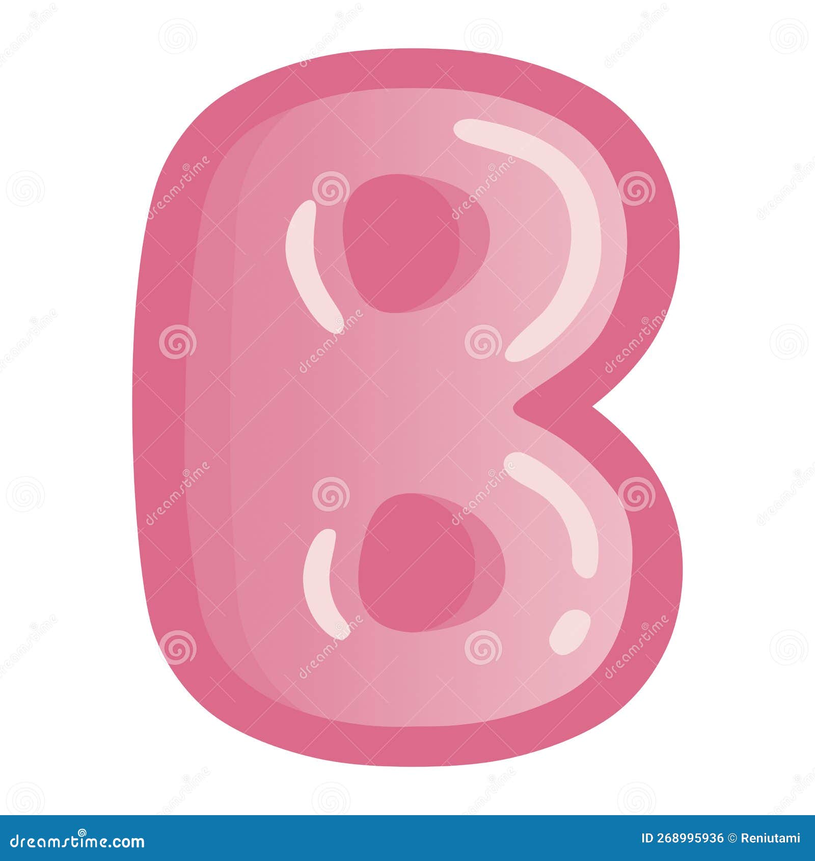 Letter B Bold Alphabet Pink Doodle Drawing Vector Stock Vector