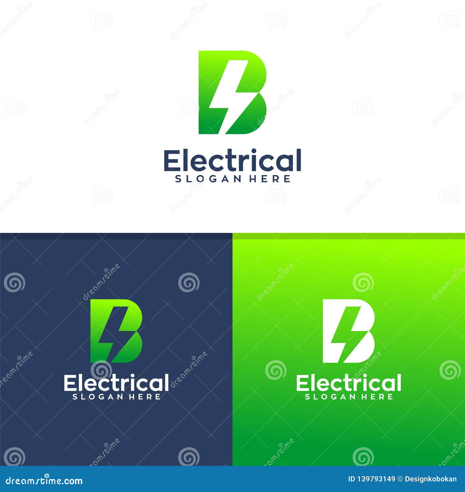 Letter B Electrical Logo Design Stock Vector Illustration Of