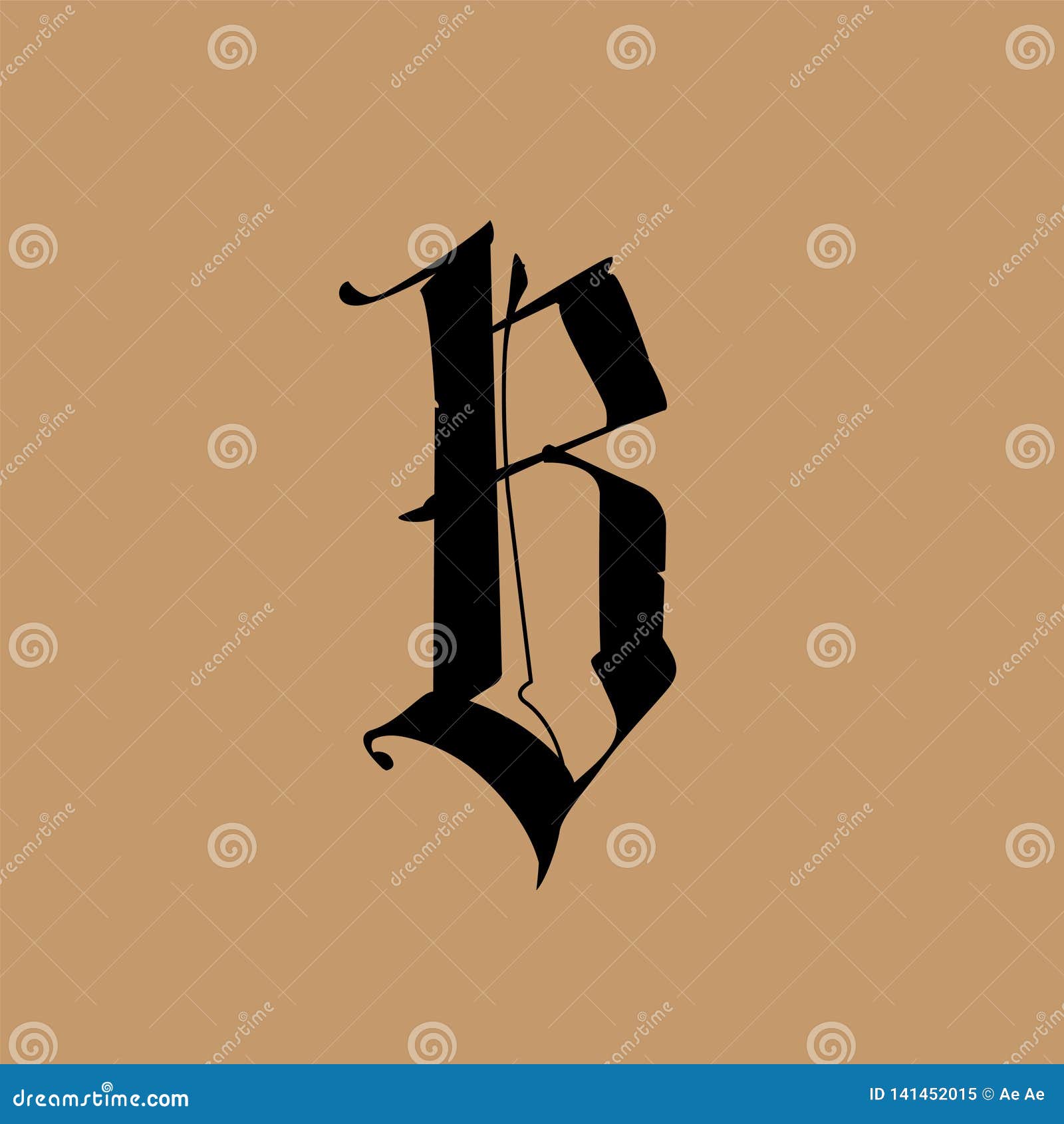 Letter B, in the Gothic Style. Vector. Alphabet. the Symbol is Isolated ...