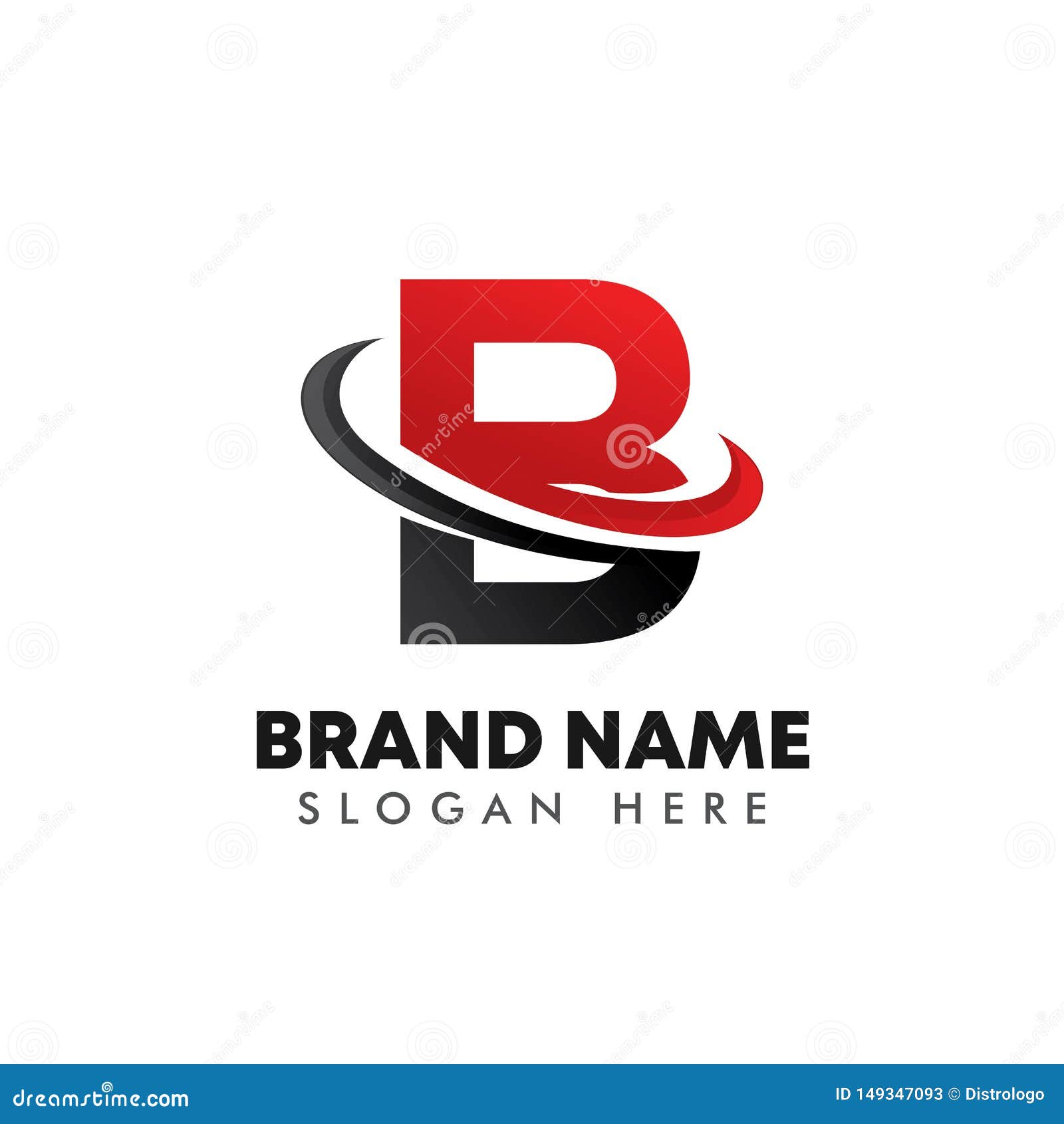 Letter B Logo Symbol with Swoosh Design Stock Vector - Illustration of