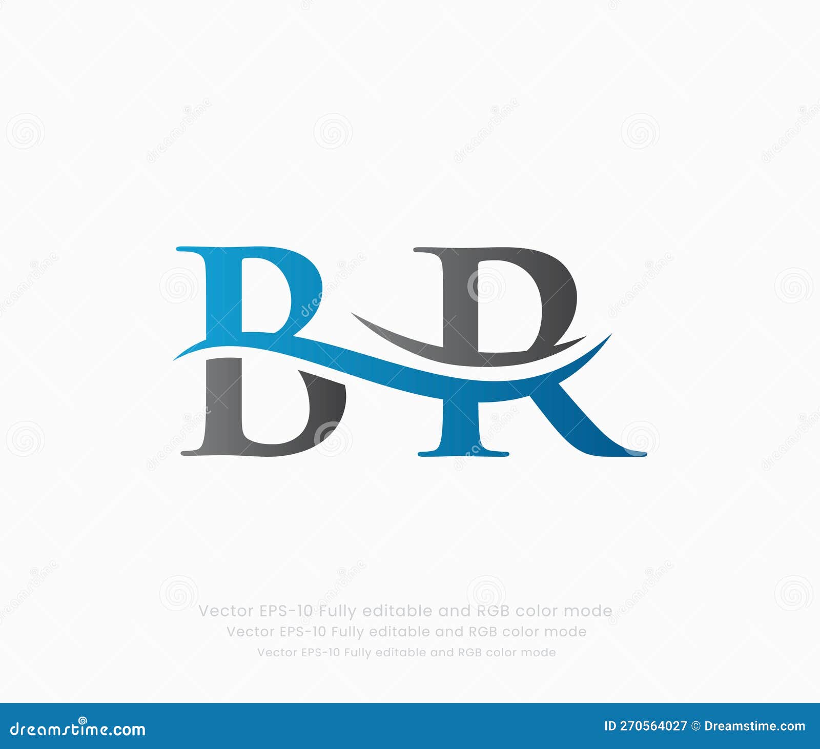 Letter B R linked logo stock vector. Illustration of vector - 270564027