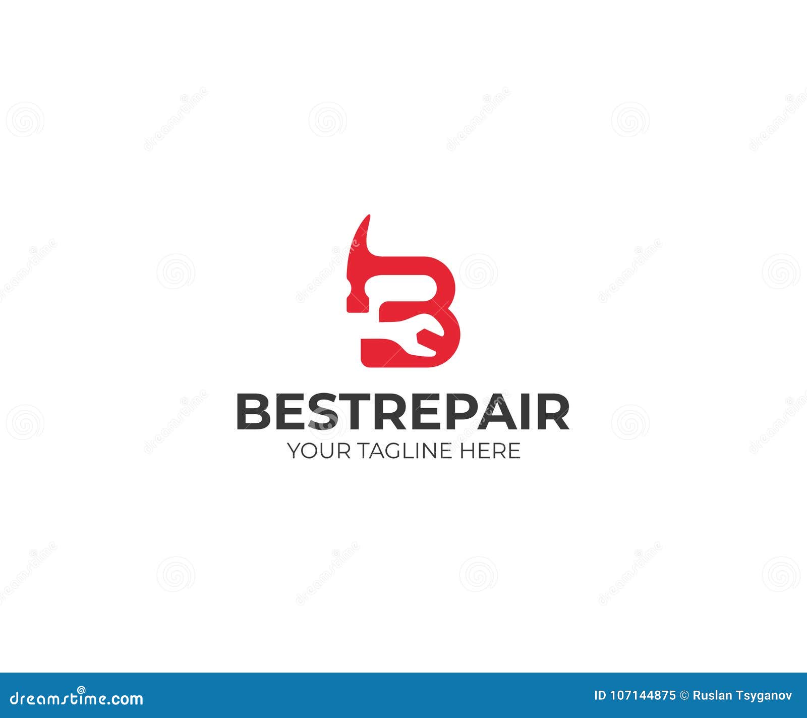 Letter B Repair And Construction Logo Template Wrench And Hammer