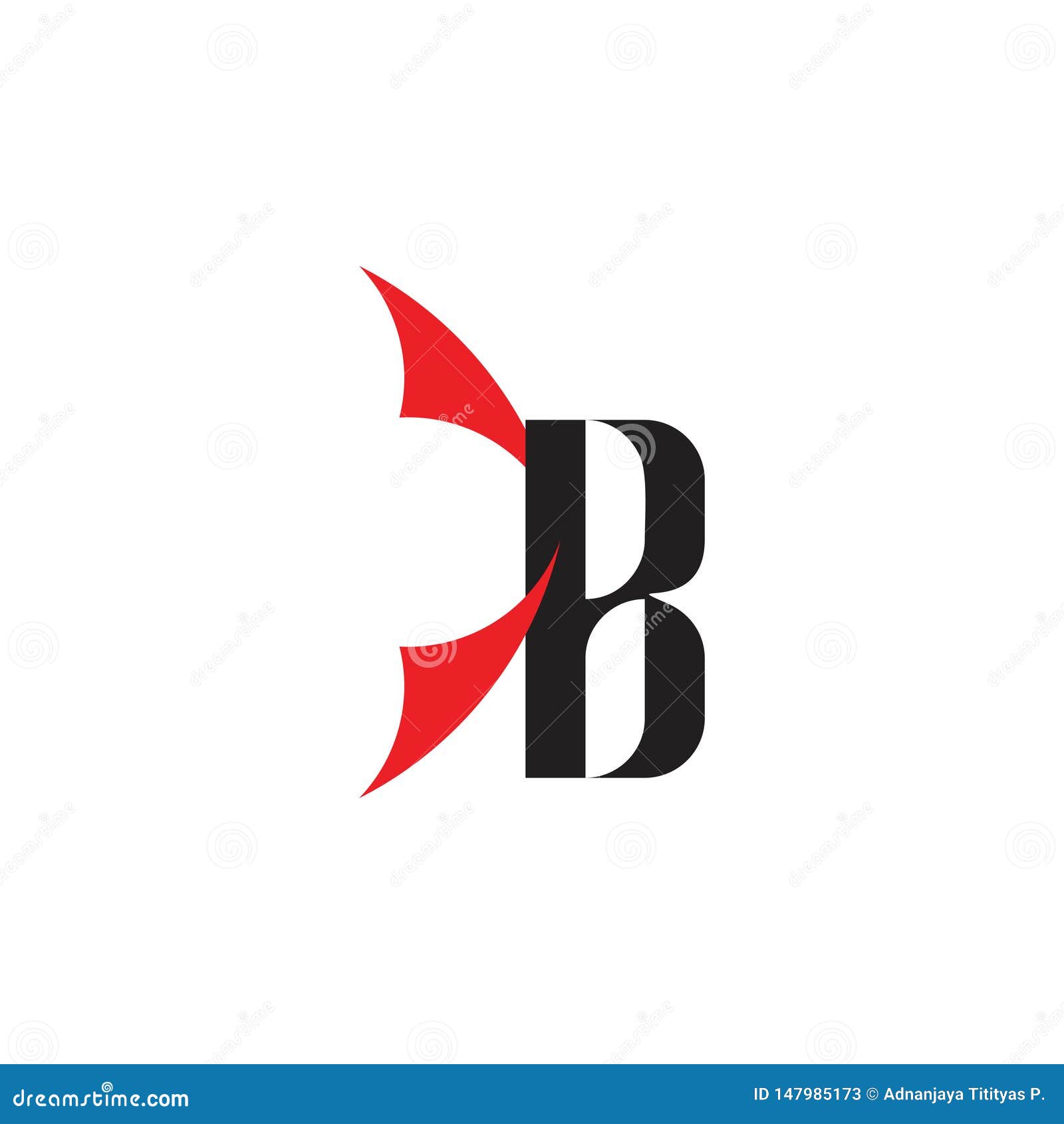 Letter B Wings Design Logo Vector Stock Vector - Illustration of horror