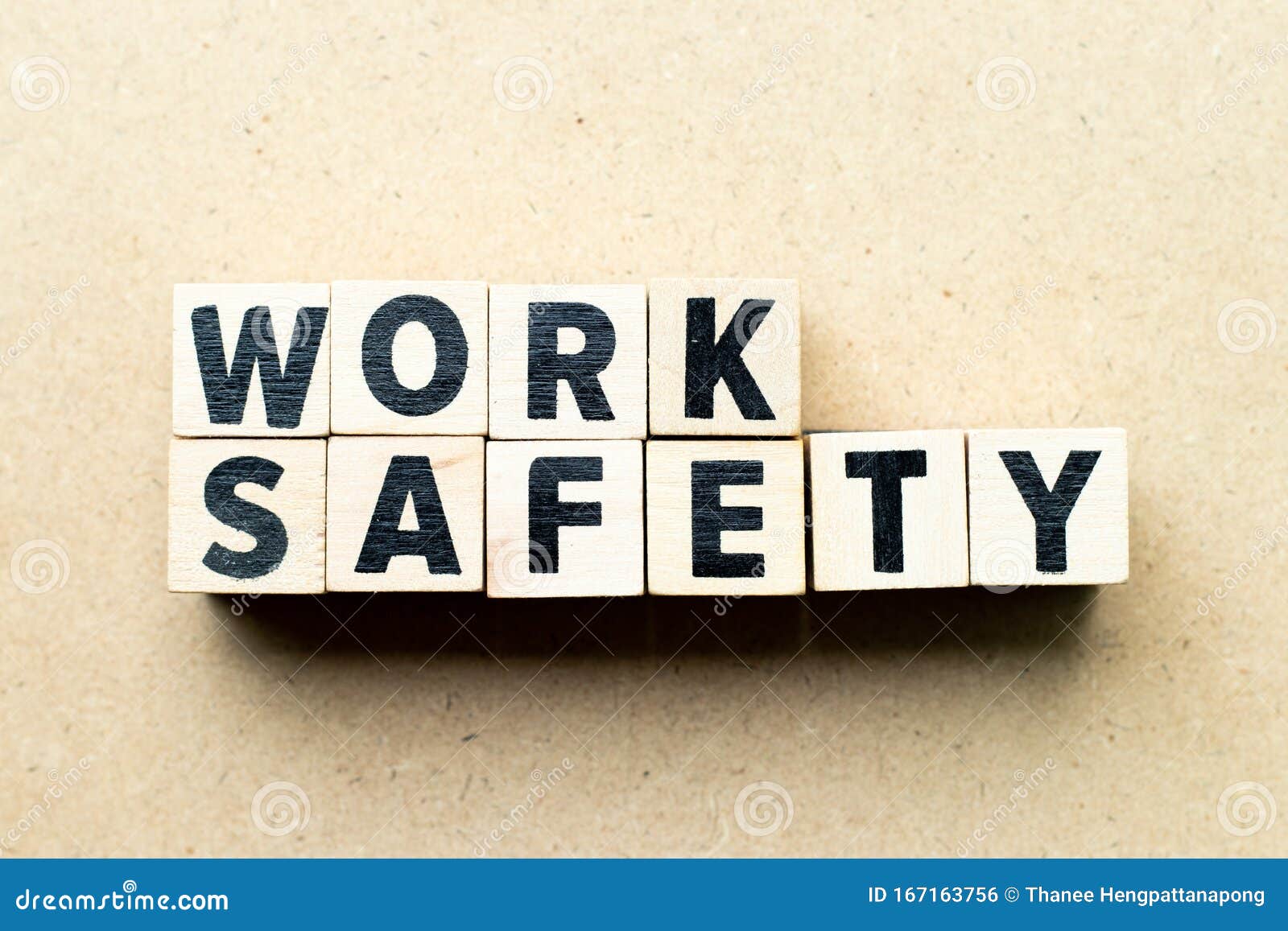 Letter Block in Word Work Safety on Wood Background Stock Photo Image of word, background