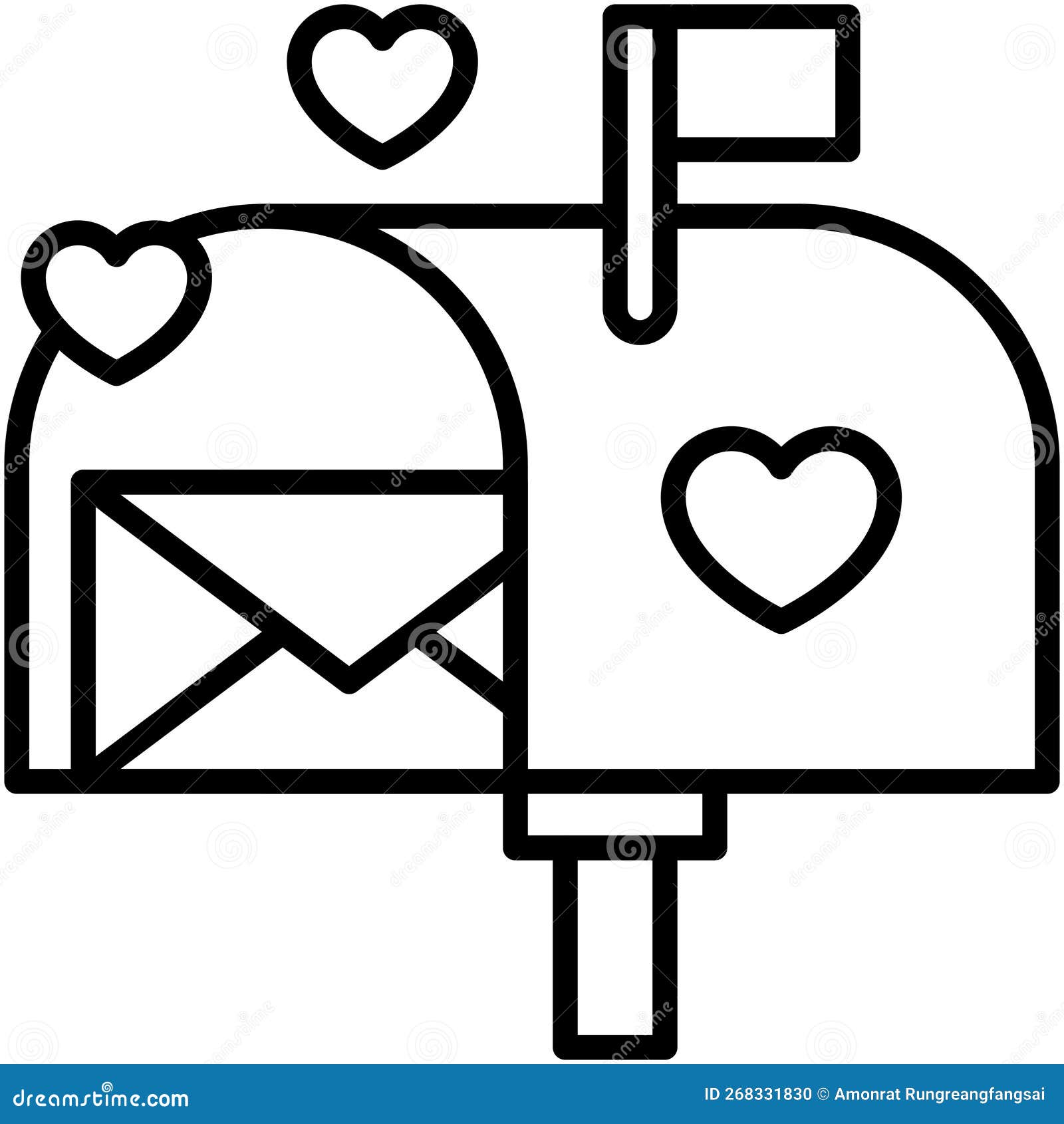 Letter Box Icon, Valentines Day Related Vector Stock Vector