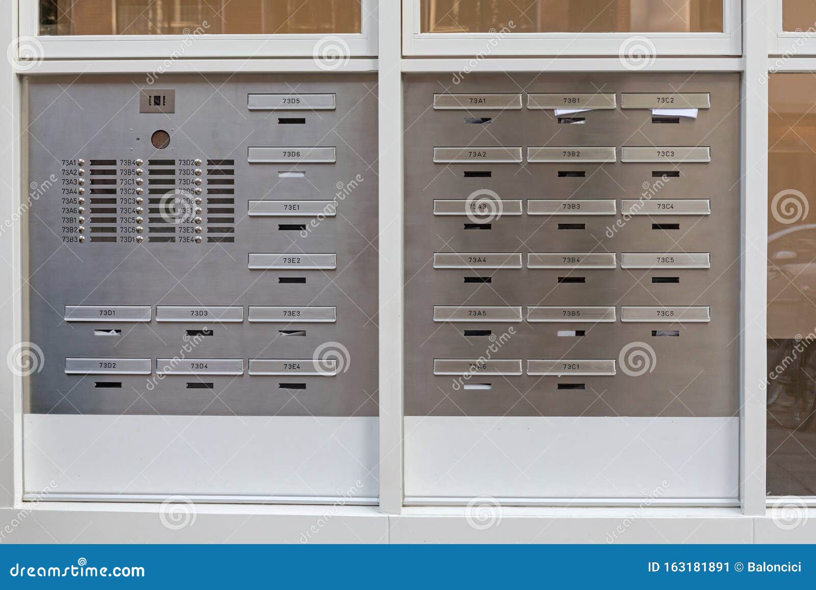 Letter Boxes Apartments stock image. Image of building 163181891