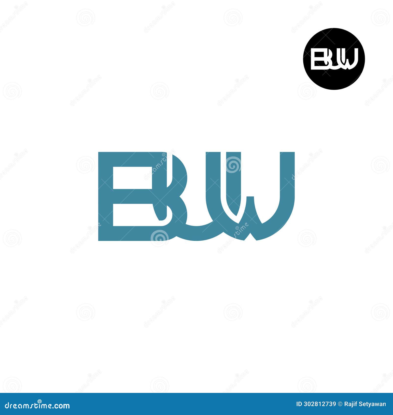 letter buw monogram logo 