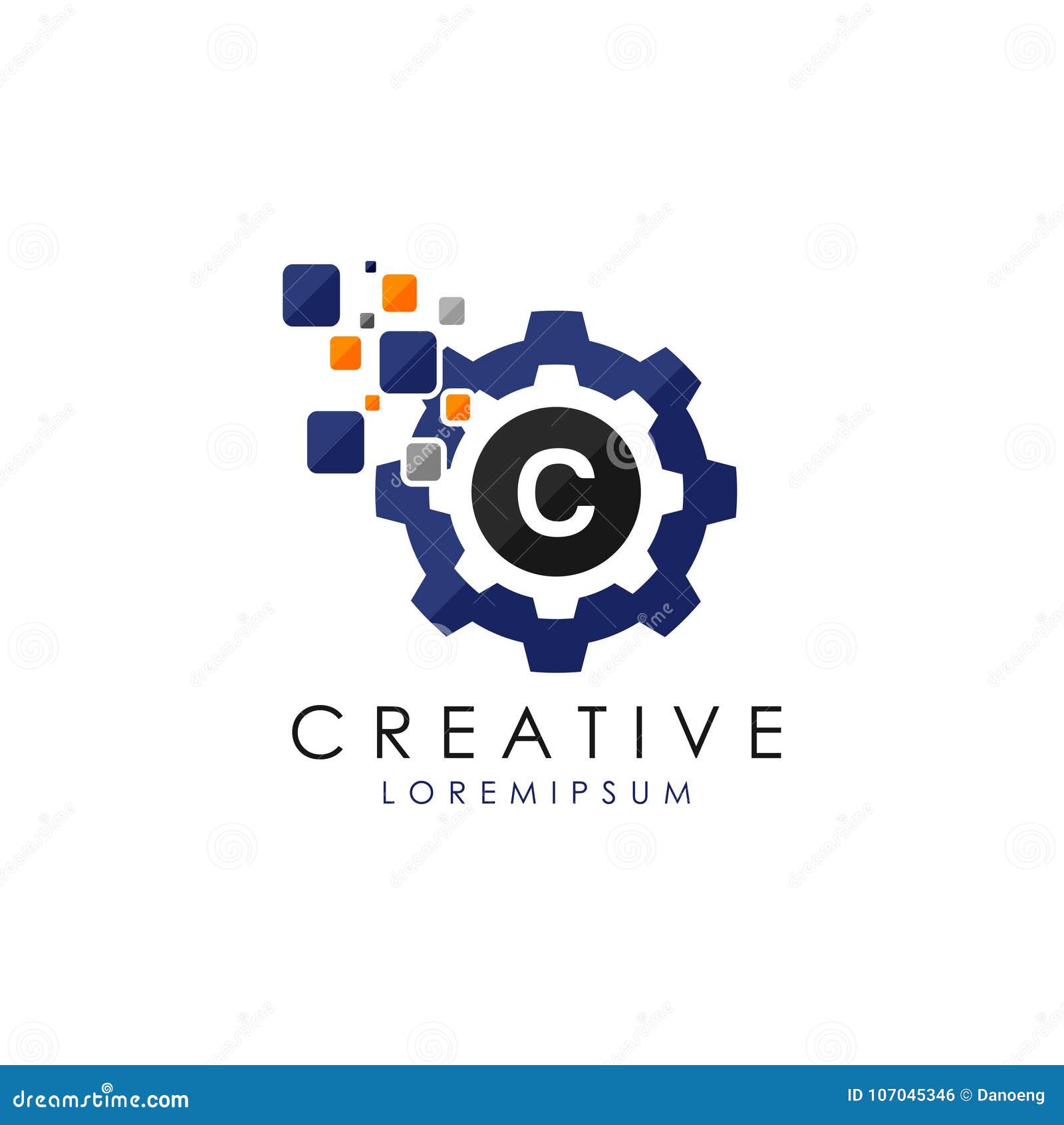 Letter C Data Digital Gear Logo Vector Stock Illustration Illustration Of Digital Letter