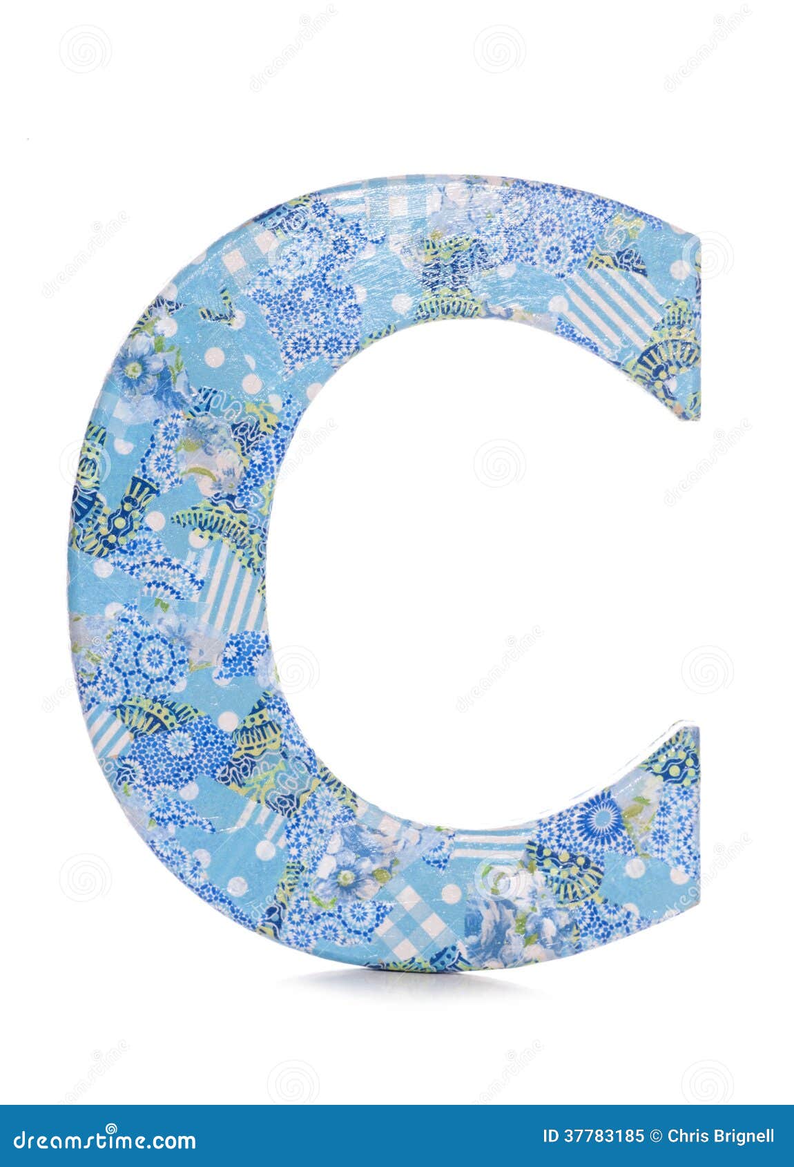 Letter C decoupage stock image. Image of floral, white 37783185
