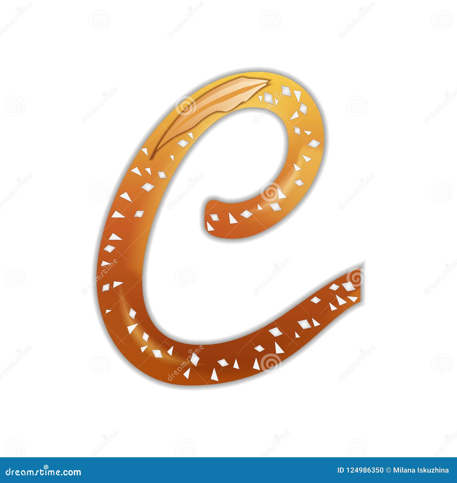 Letter C in the Form of a Pretzel Stock Vector - Illustration of ...