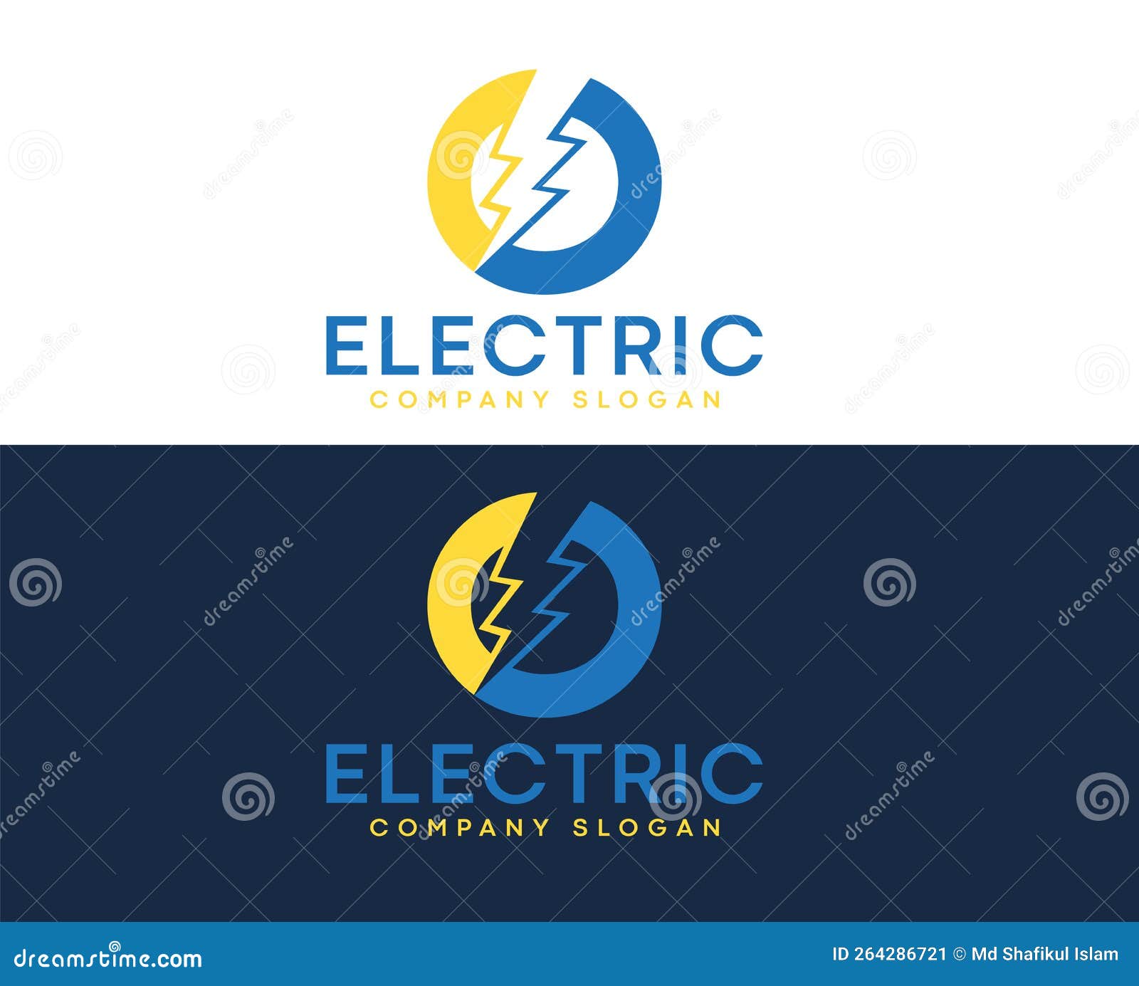 Letter C Lightning Electric Logo with Lighting Bolt Stock Illustration