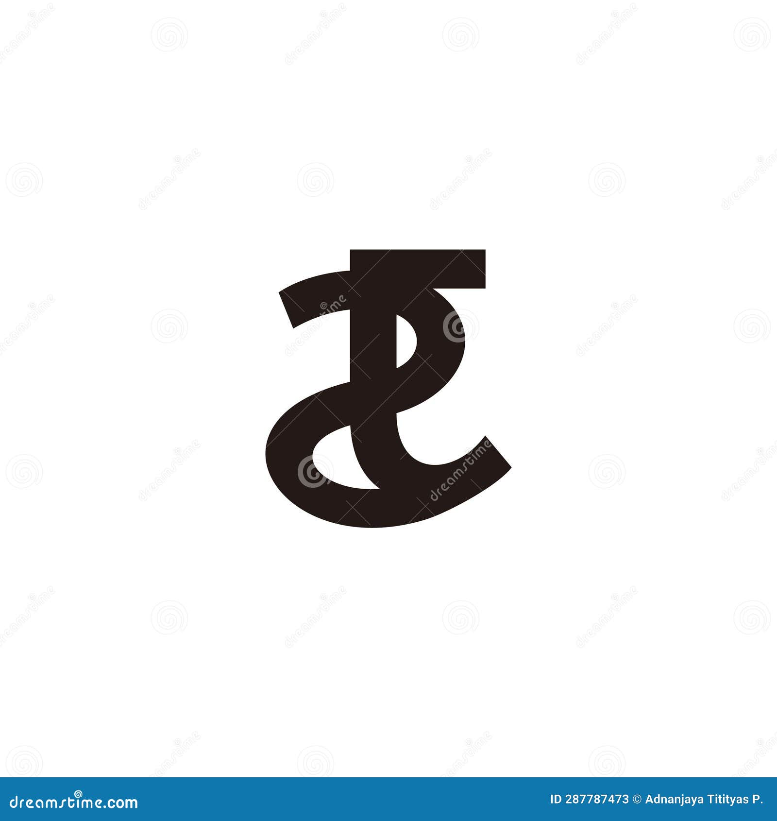 letter 2c linked curves simple logo 