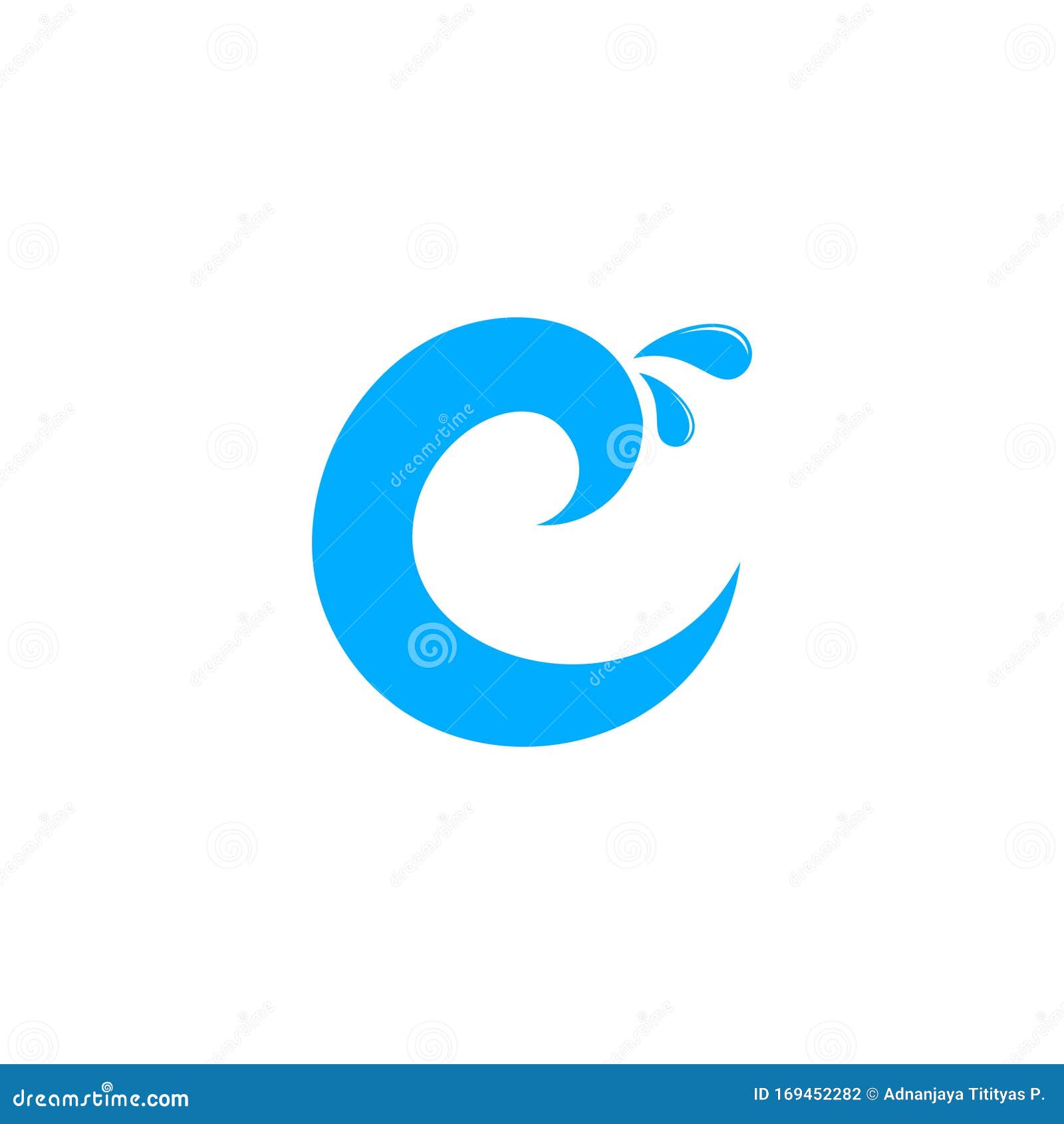 letter c swirl water splash  logo 