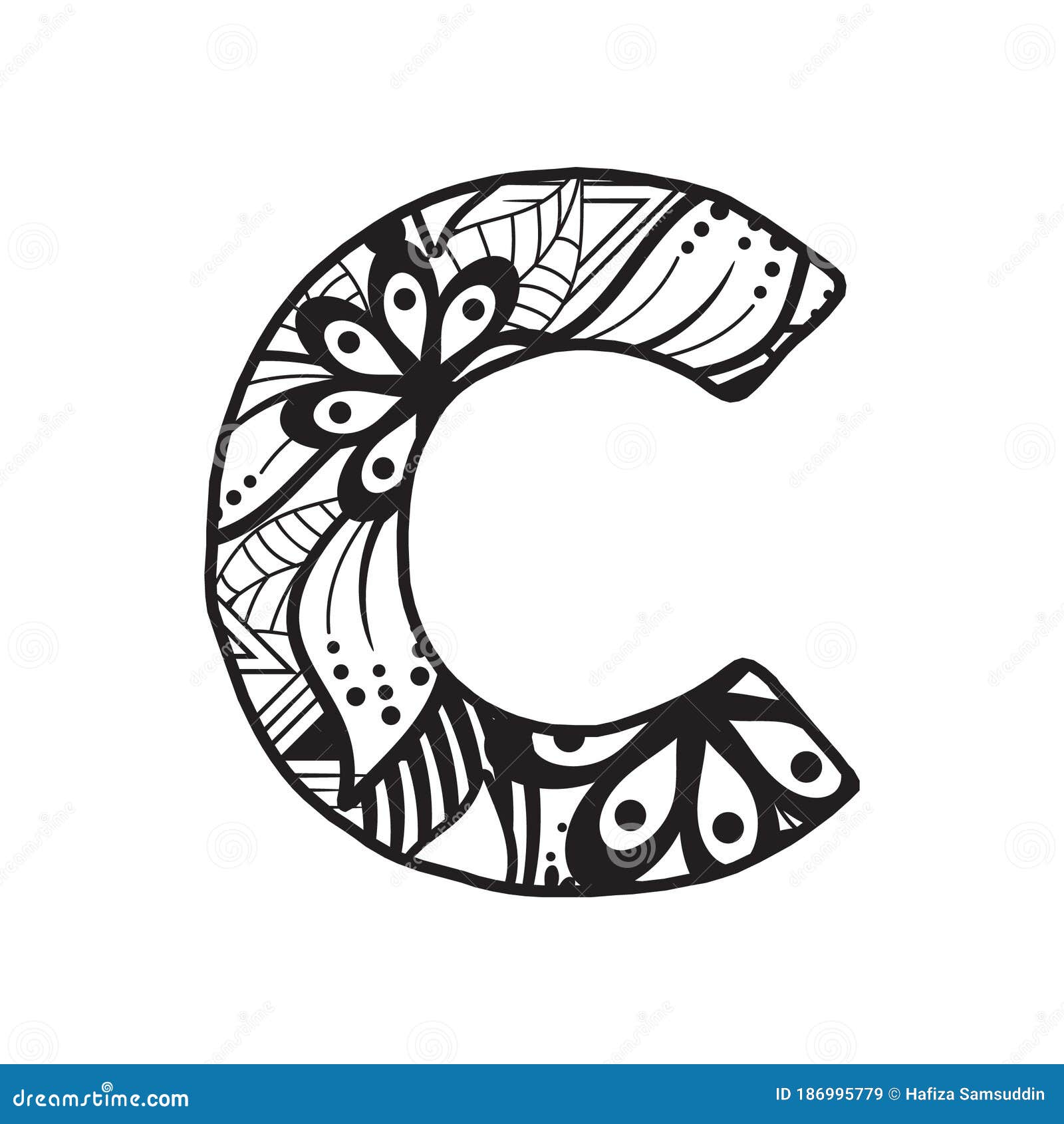 Letter C. Vector Illustration Decorative Design Stock Vector