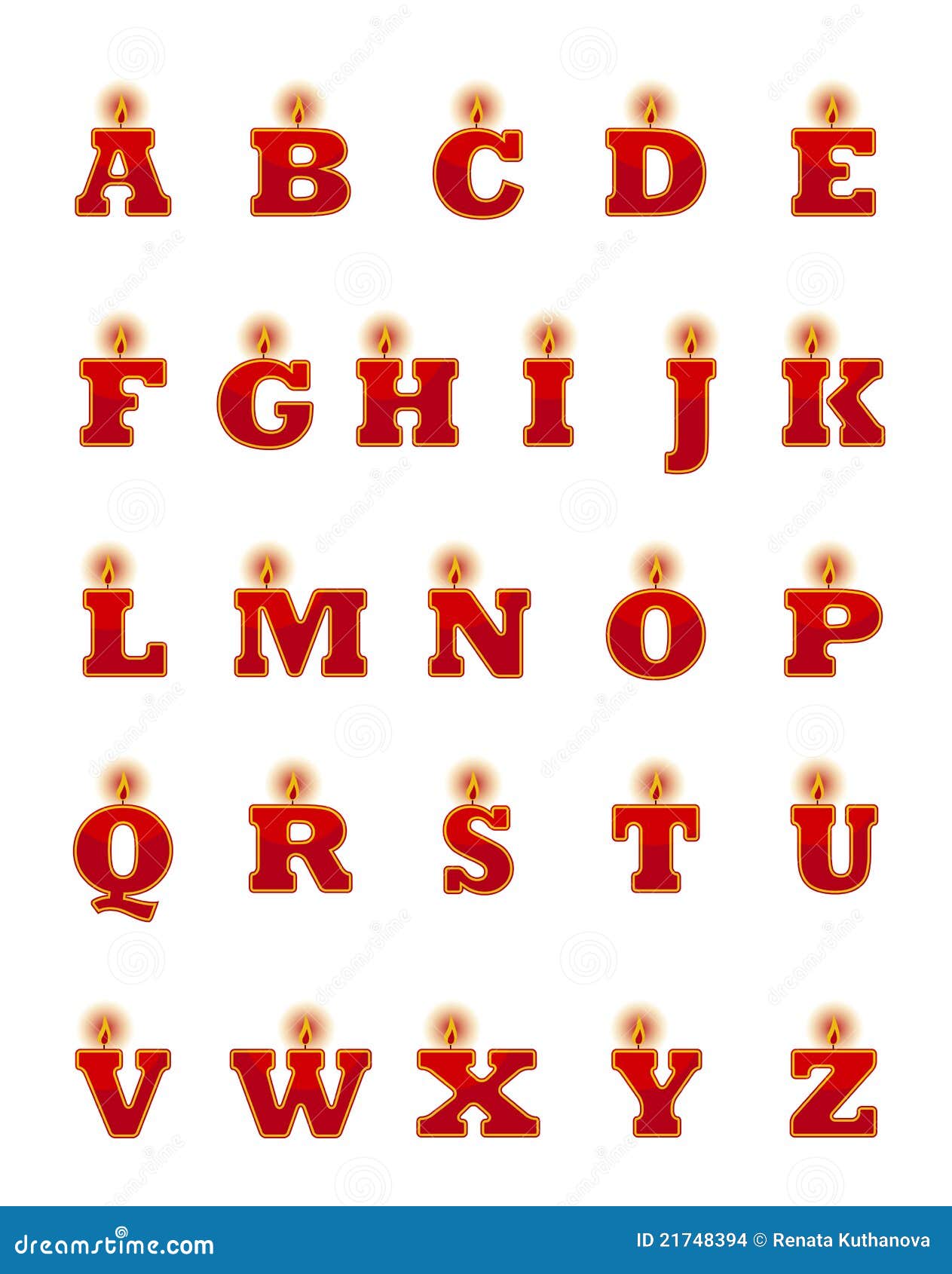 Letter candles stock vector. Illustration of fire, taper 21748394