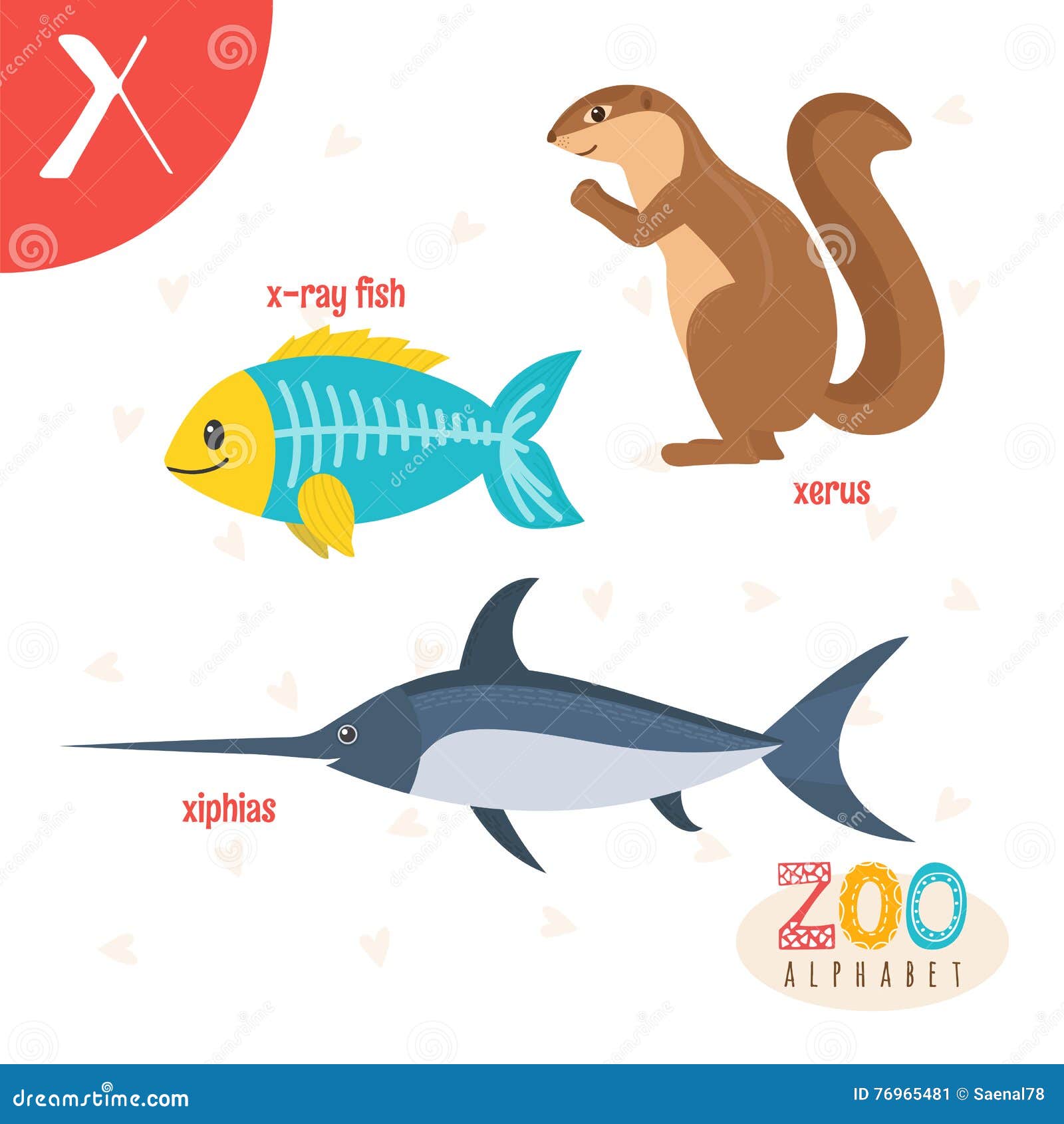 Letter X. Cute Animals. Funny Cartoon Animals in Vector Stock Vector -  Illustration of language, preschool: 76965481