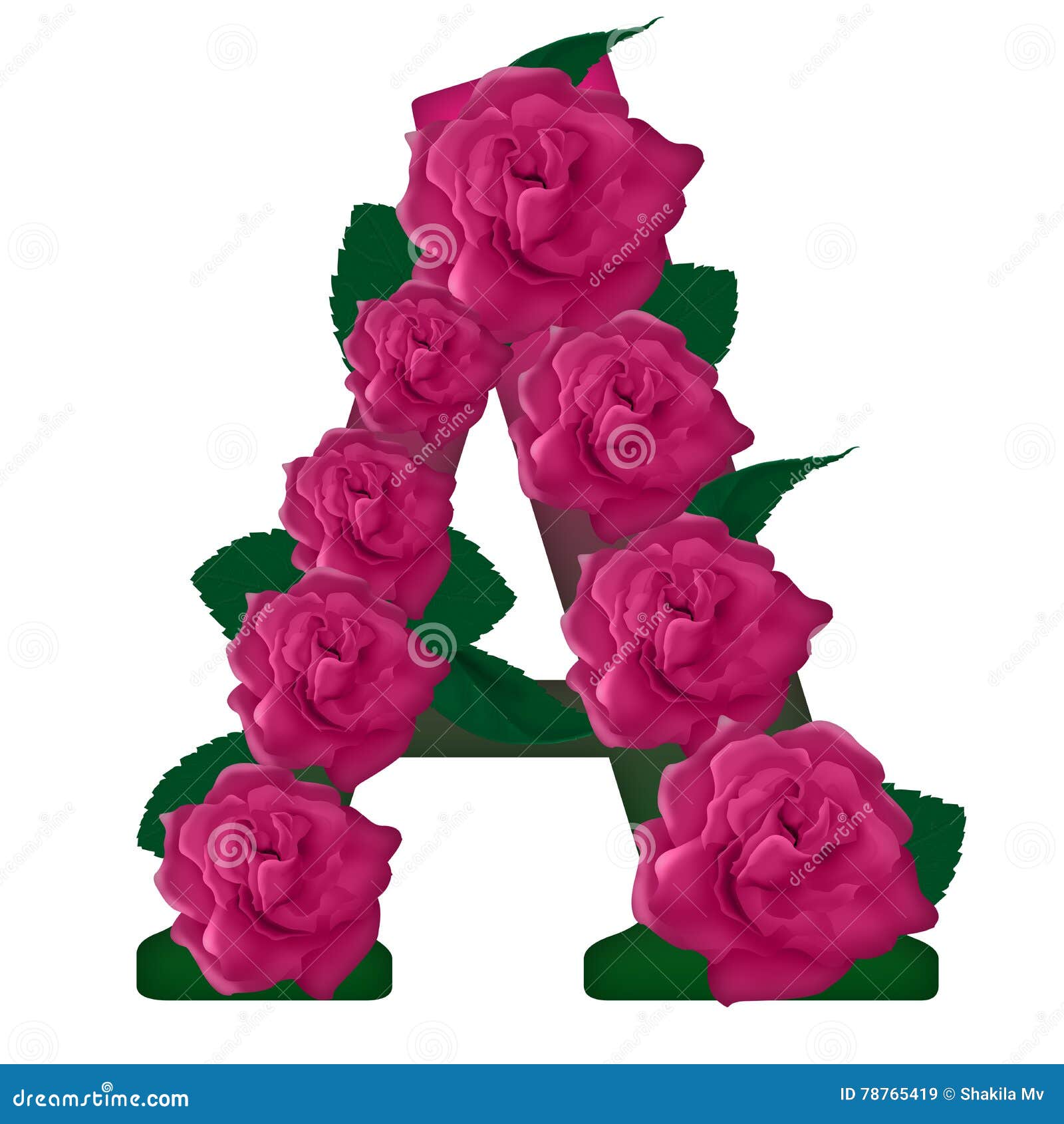 Letter a Cute Flower Illustration Stock Image - Illustration of ...