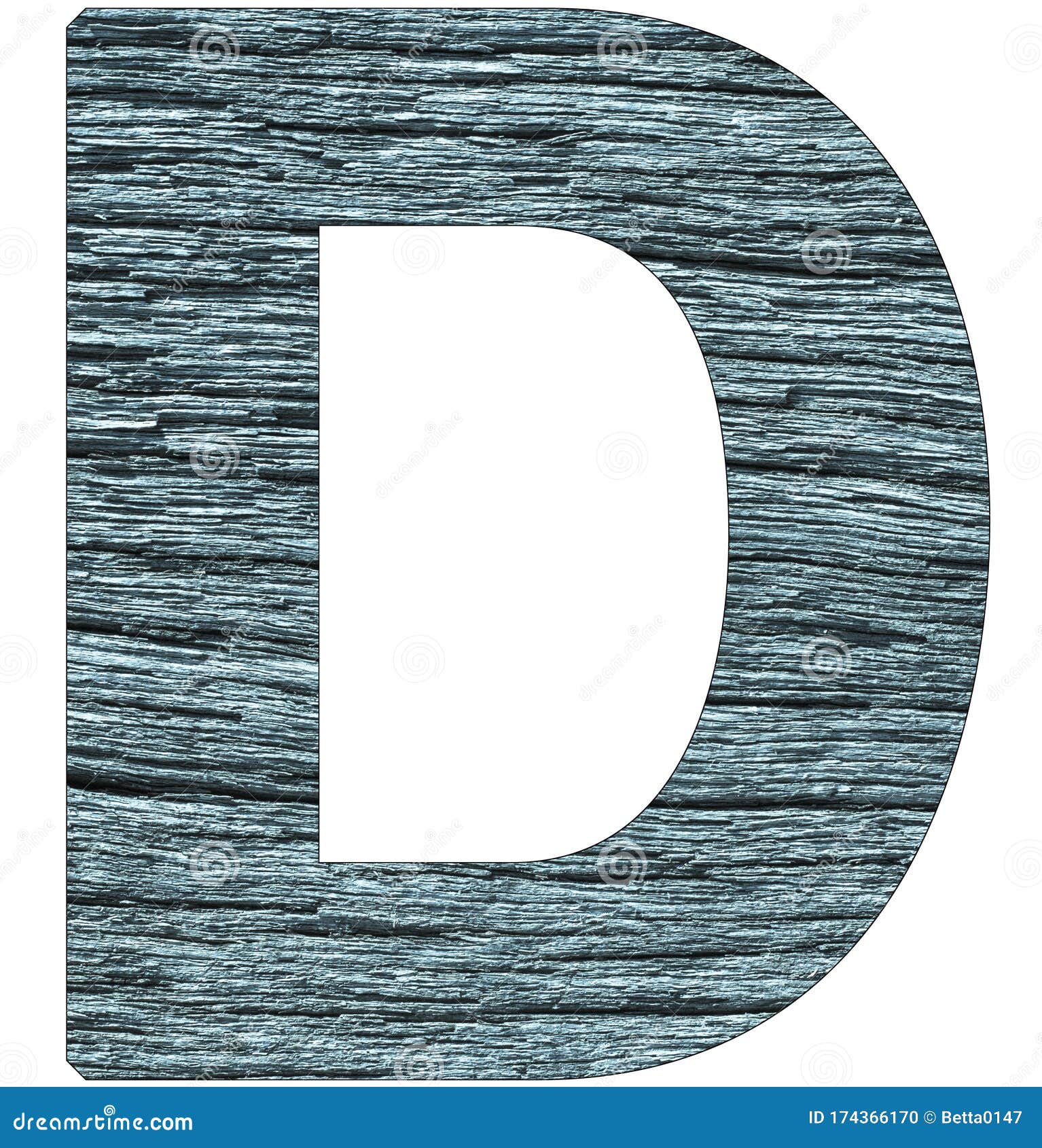 Letter D of the Alphabet, with Wood Texture in Blue Color Stock Photo ...