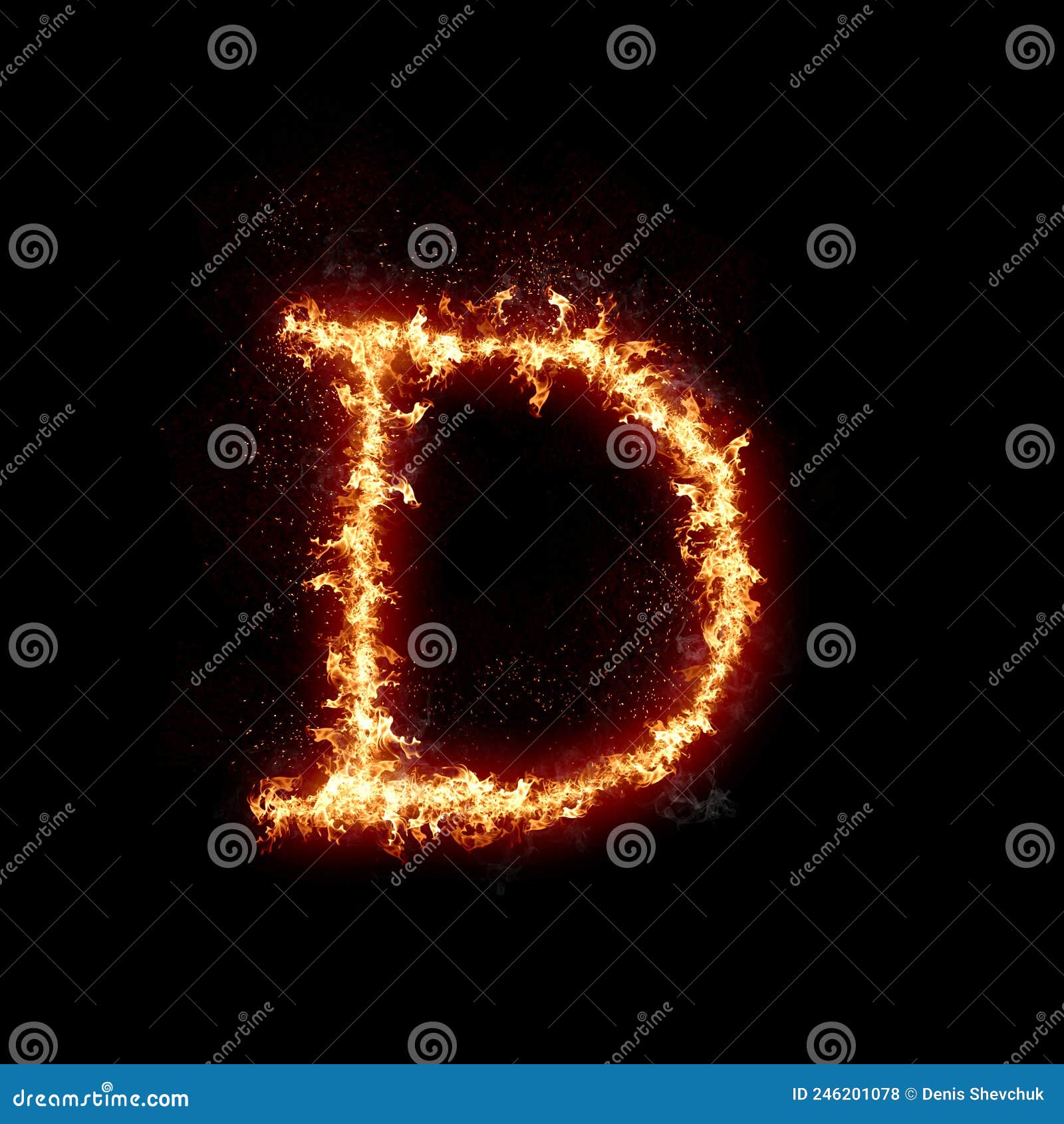 Letter D In Fire