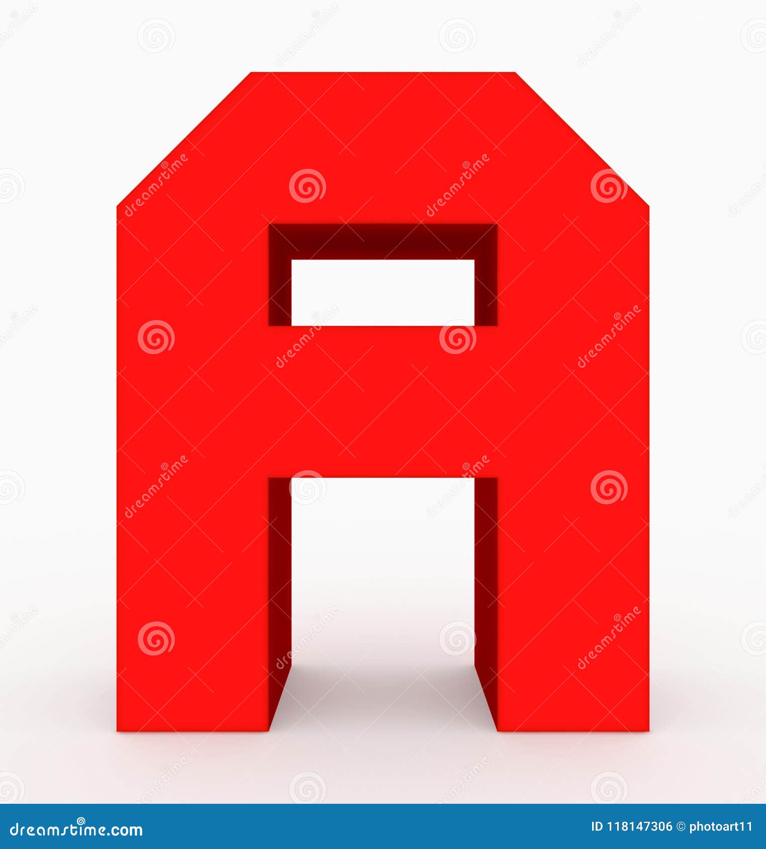 Letter a 3d Cubic Red Isolated on White Stock Illustration ...