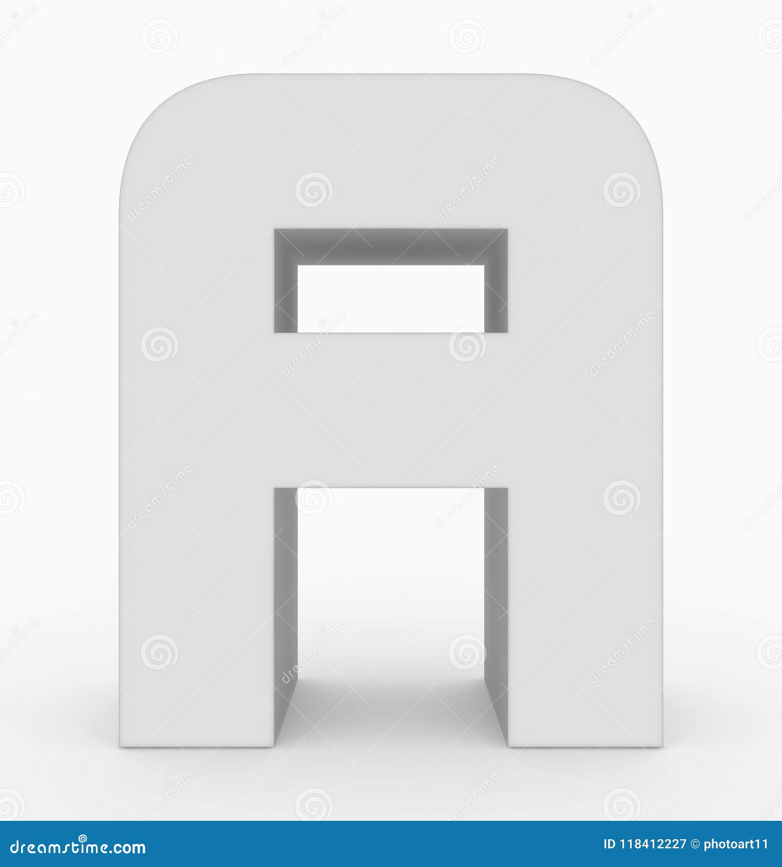 Letter a 3d Cubic Rounded White Isolated on White Stock Illustration ...