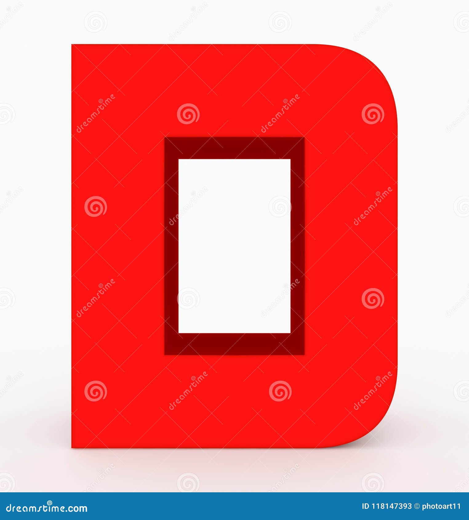 Letter D 3d Cubic Rounded Red Isolated on White Stock Illustration ...