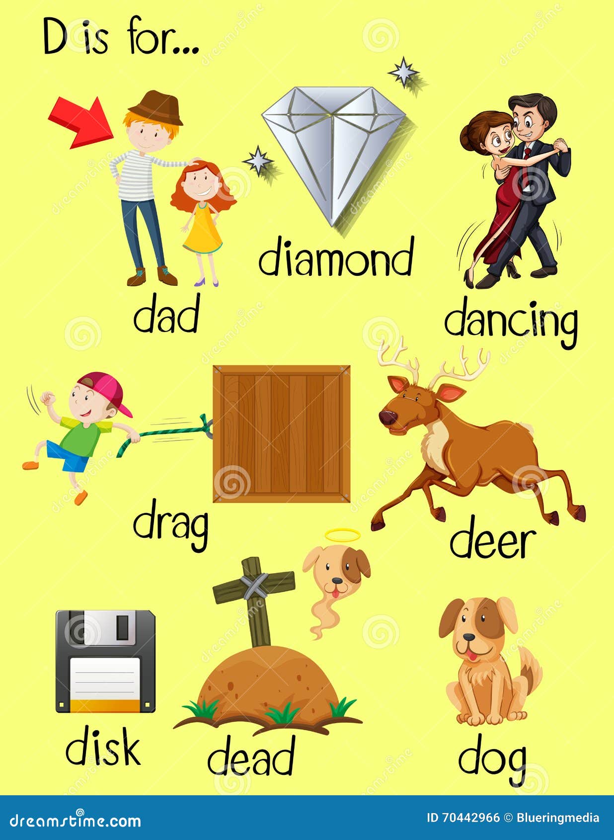 Letter D and Different Words for it Stock Illustration - Illustration ...