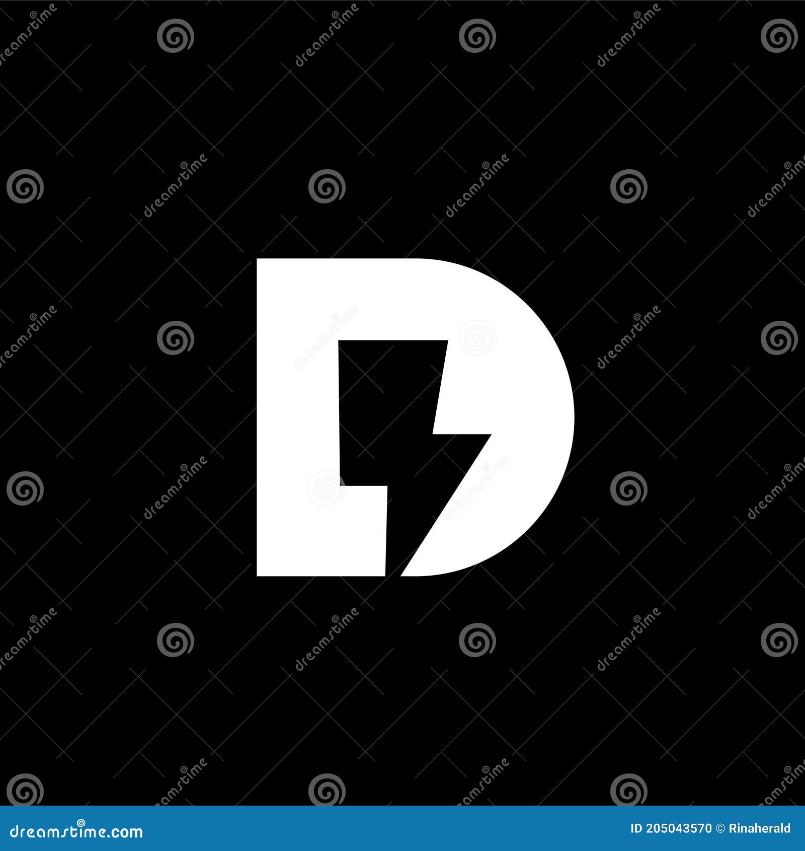 Letter D Flash Electric Logo Design Stock Vector - Illustration of ...