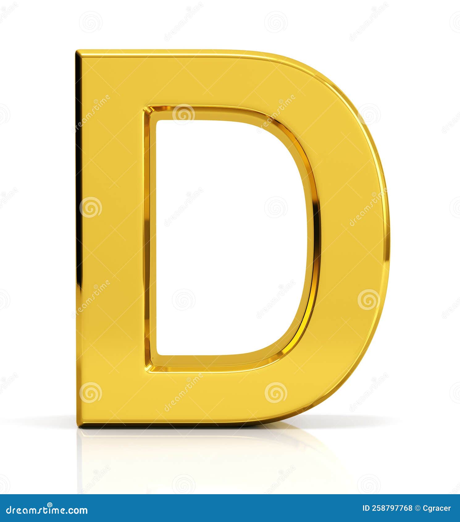 Letter D. Front View. 3d Render Stock Illustration - Illustration of ...