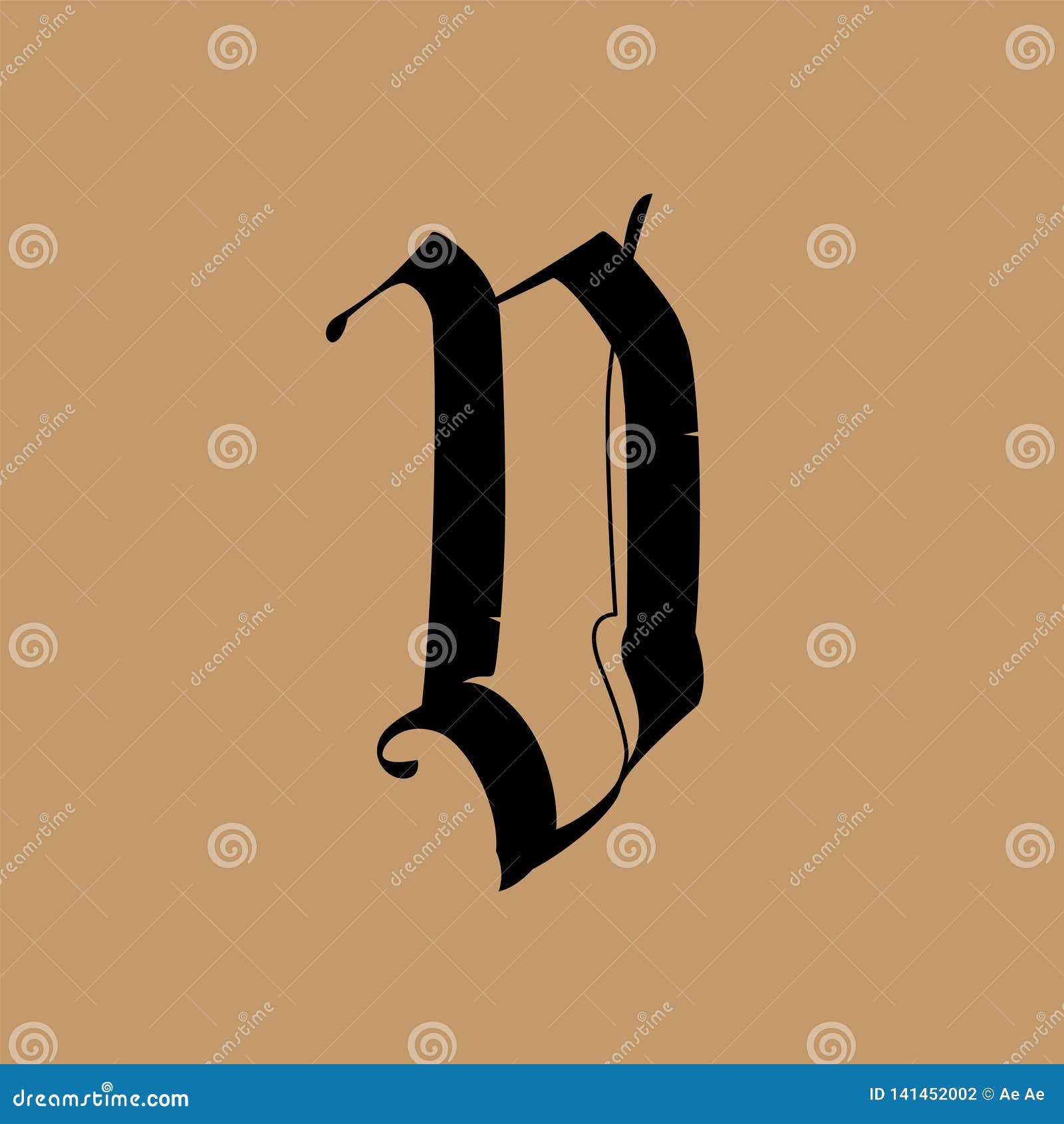 The letter g in the Gothic style. Vector. Old alphabet. The symbol