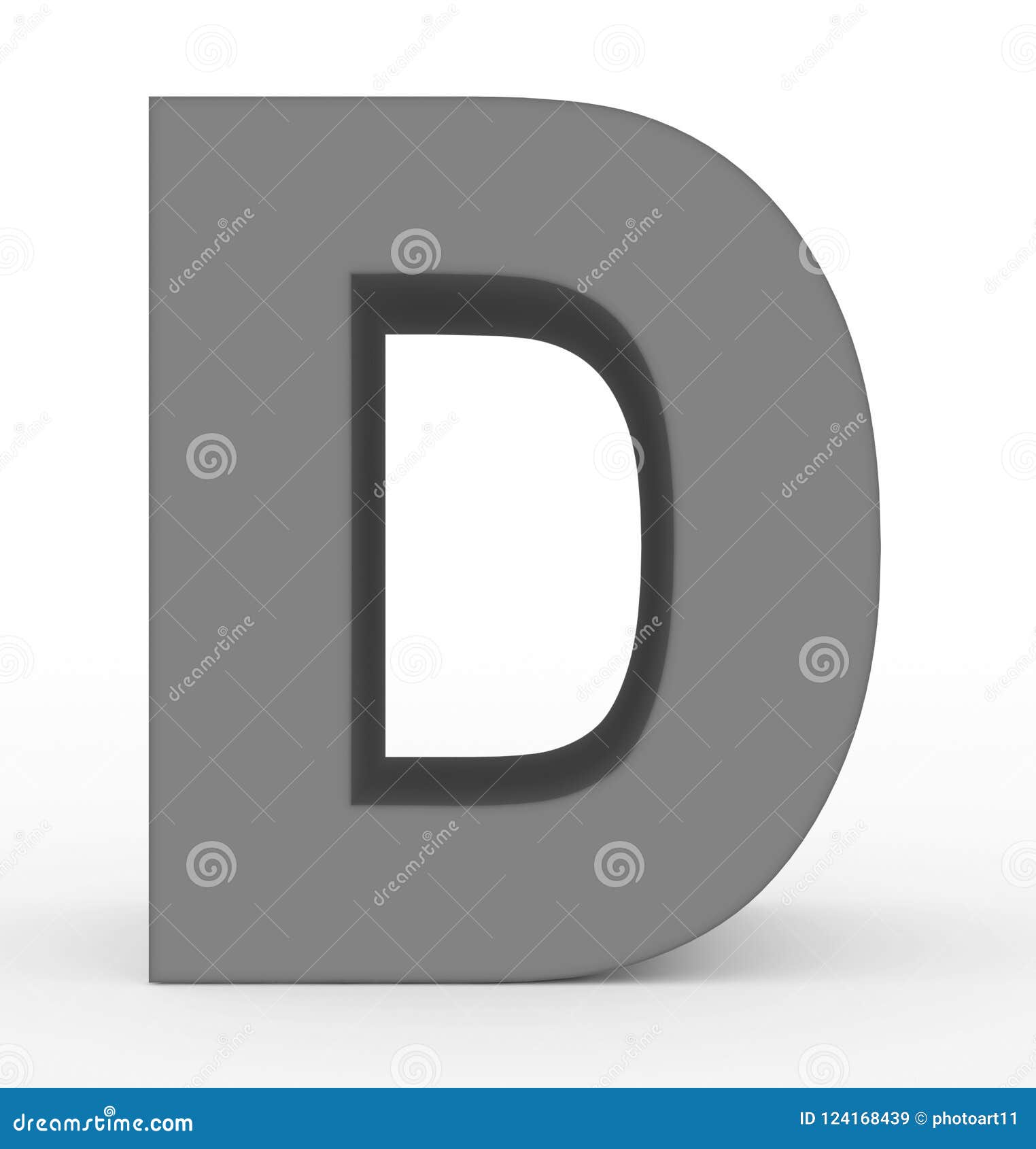 Letter D 3d Gray Isolated on White Stock Illustration - Illustration of ...