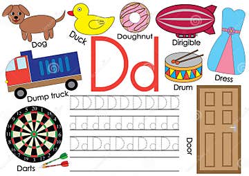 Letter D. Learning English Alphabet and Writing Practice for Children ...