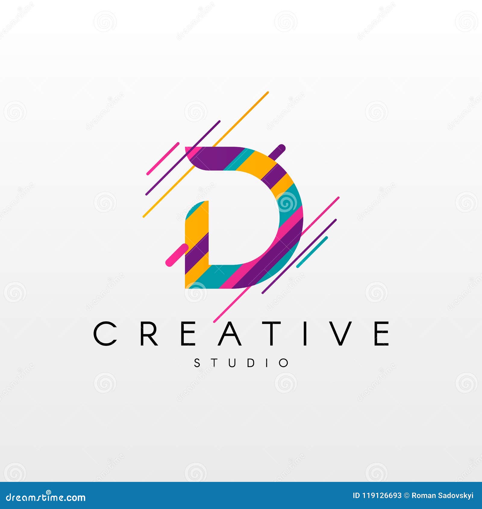 Letter D Logo. Abstract D Letter Design, Made of Various Geometric
