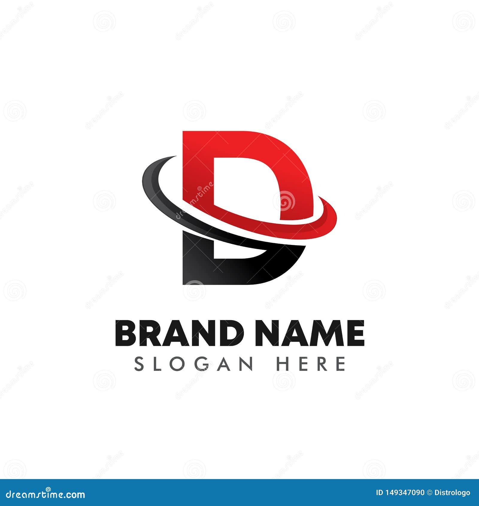 Letter D Logo Symbol with Swoosh Design Stock Vector - Illustration of ...