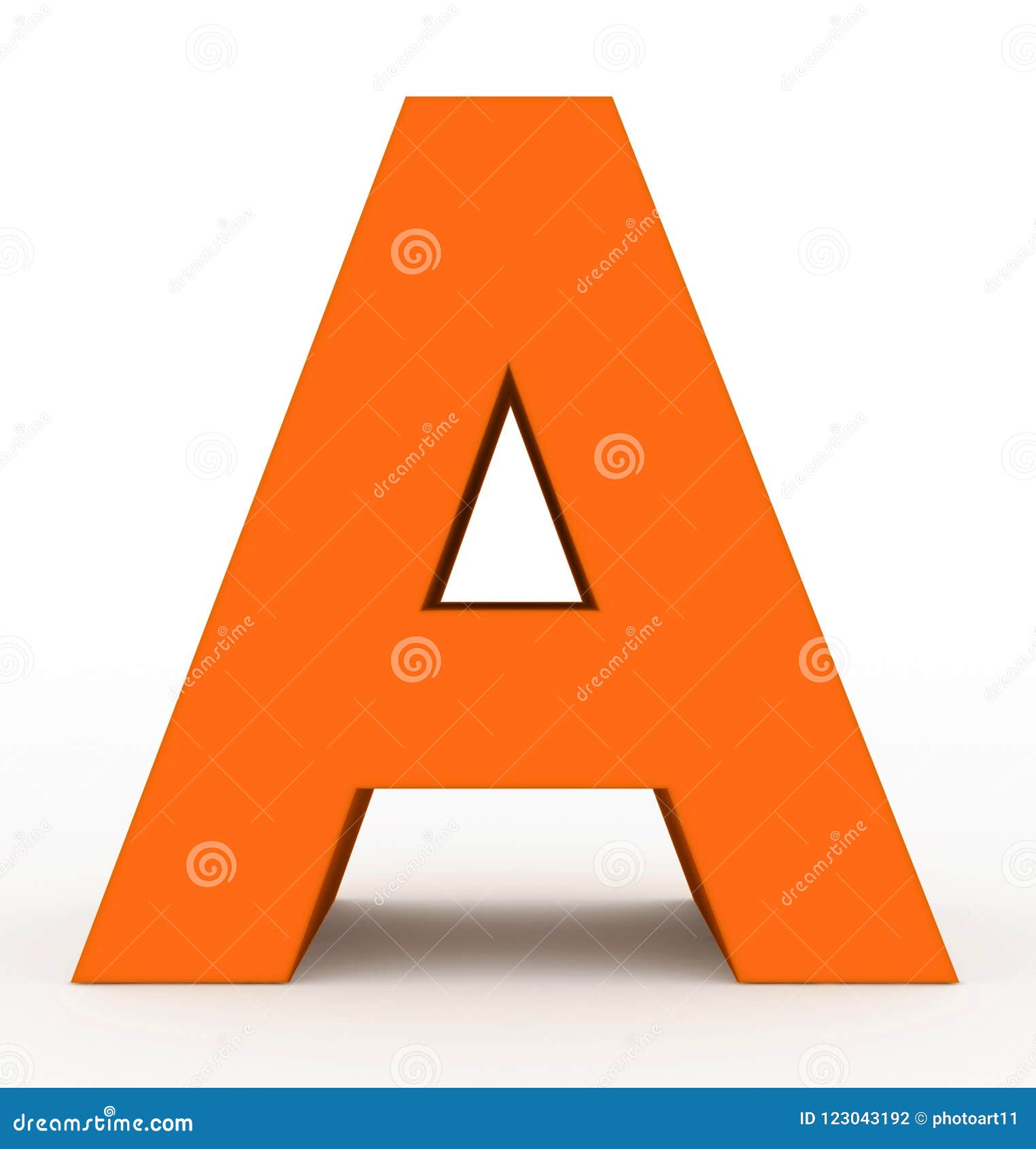 Letter a 3d Orange Isolated on White Stock Illustration Illustration