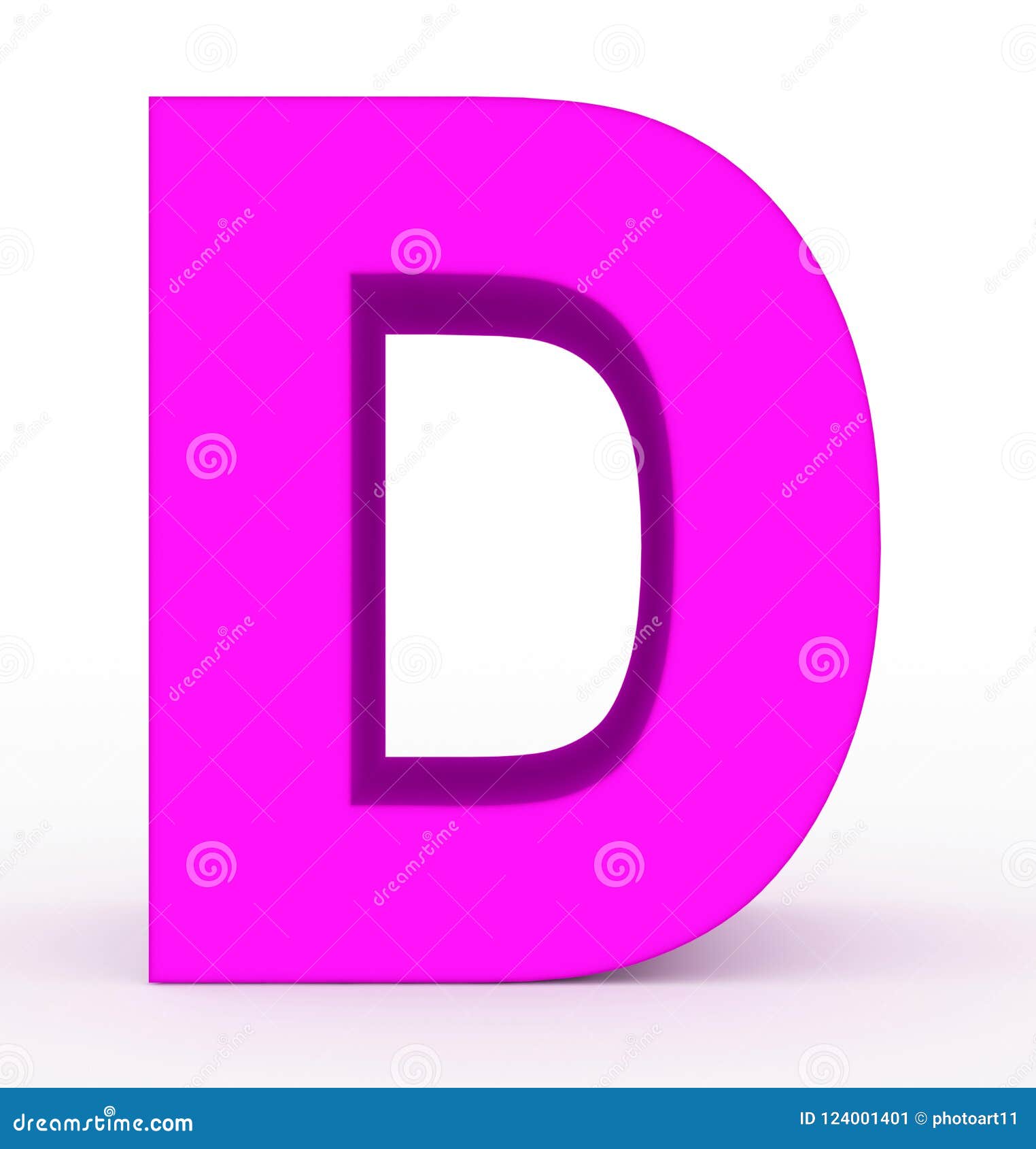 Letter D 3d Purple Isolated on White Stock Illustration - Illustration ...