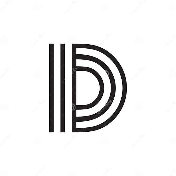 Letter D Stripes Capital Logo Vector Stock Vector - Illustration of ...