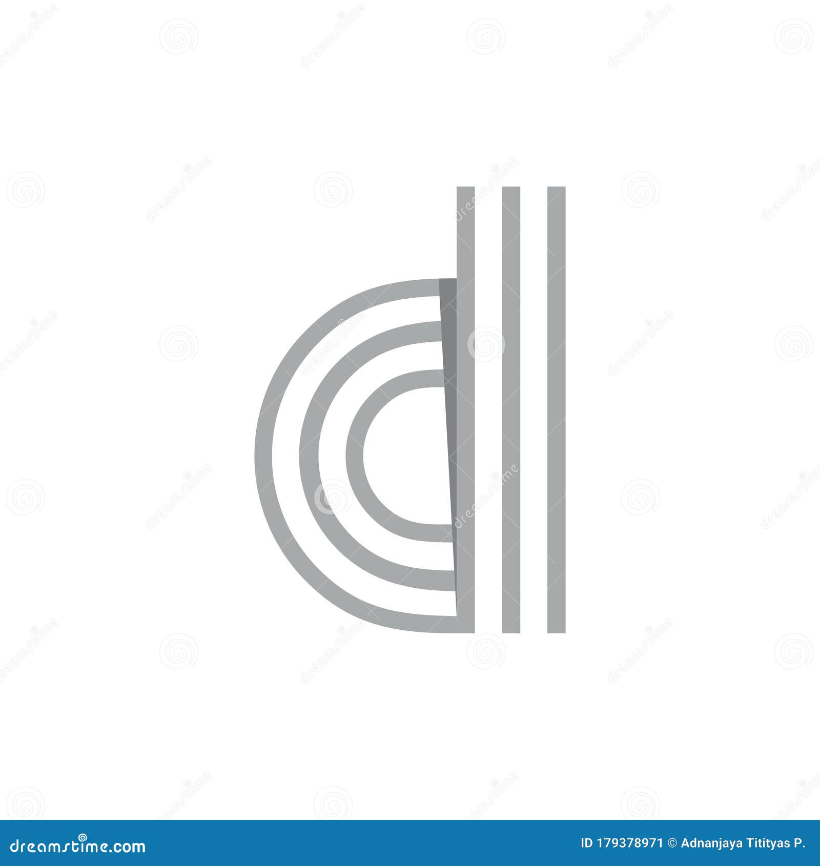 Letter D Stripes Shadow Design Vector Stock Vector - Illustration of ...