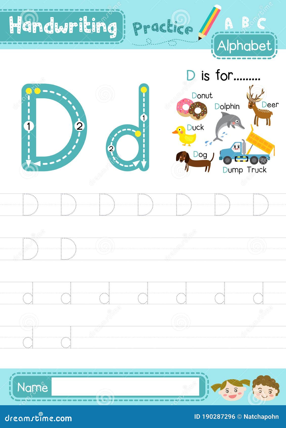 Letter D Worksheet Vector Illustration  CartoonDealer.com #24255014