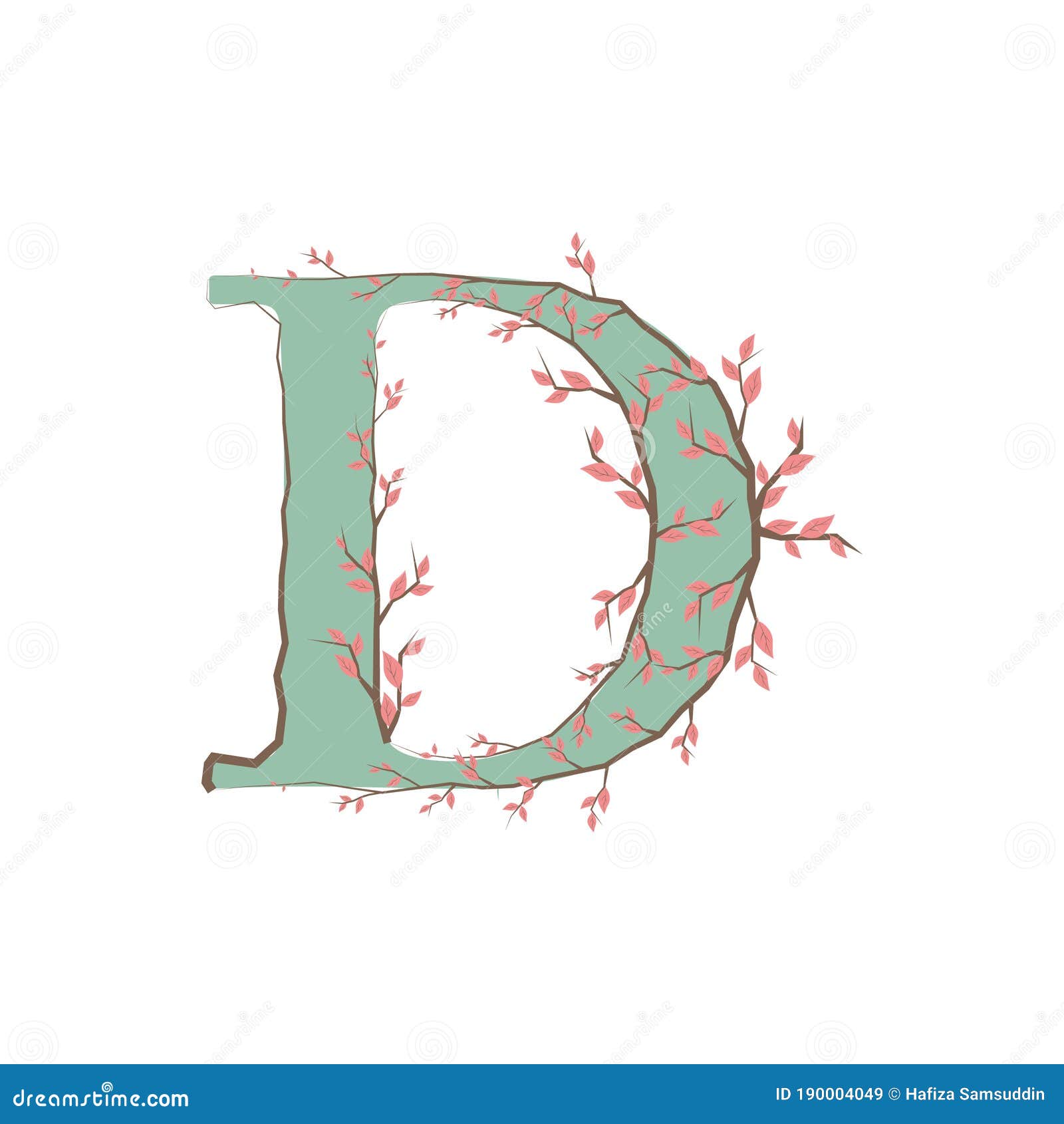 Letter D. Vector Illustration Decorative Design Stock Vector
