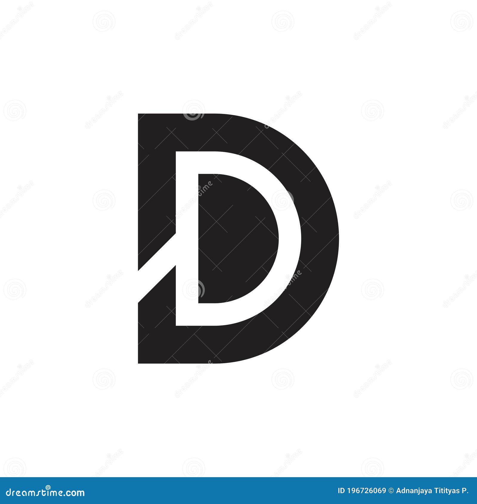 Letter Dd Simple Geometric Logo Vector Stock Vector - Illustration of ...