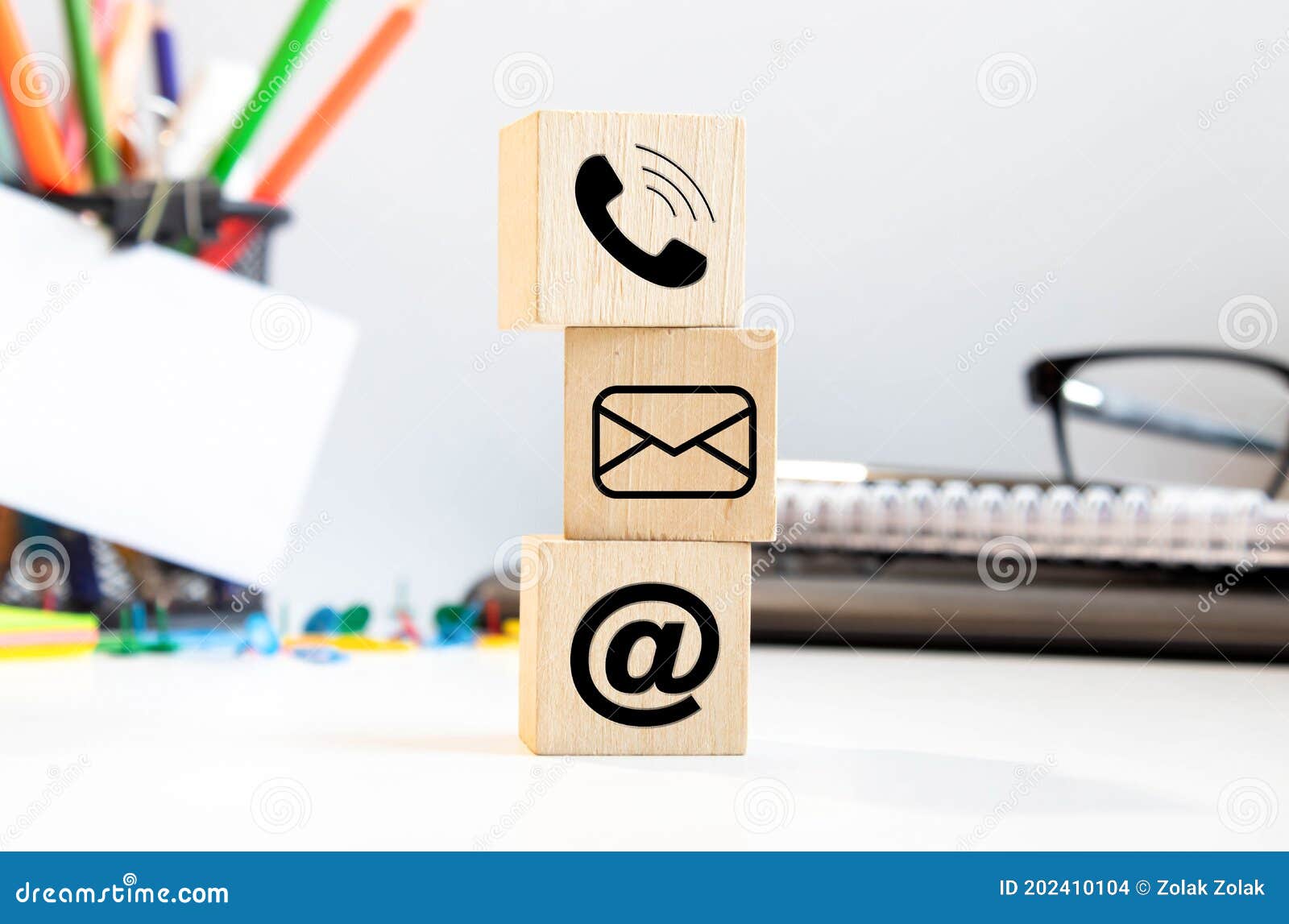 Letter Dice in Front of a Keyboard Communication Stock Photo Image