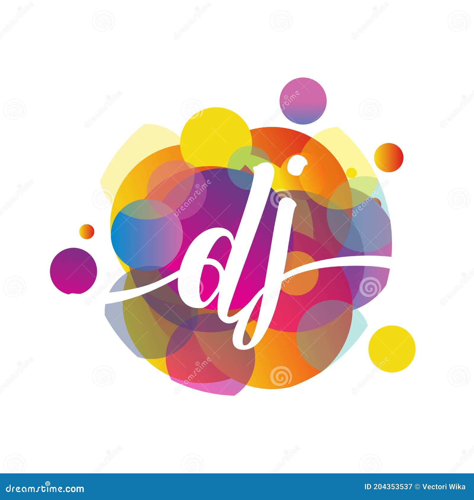 Letter DJ Logo with Colorful Splash Background, Letter Combination Logo  Design for Creative Industry, Web, Business and Company Stock Illustration  - Illustration of letter, logo: 204353537