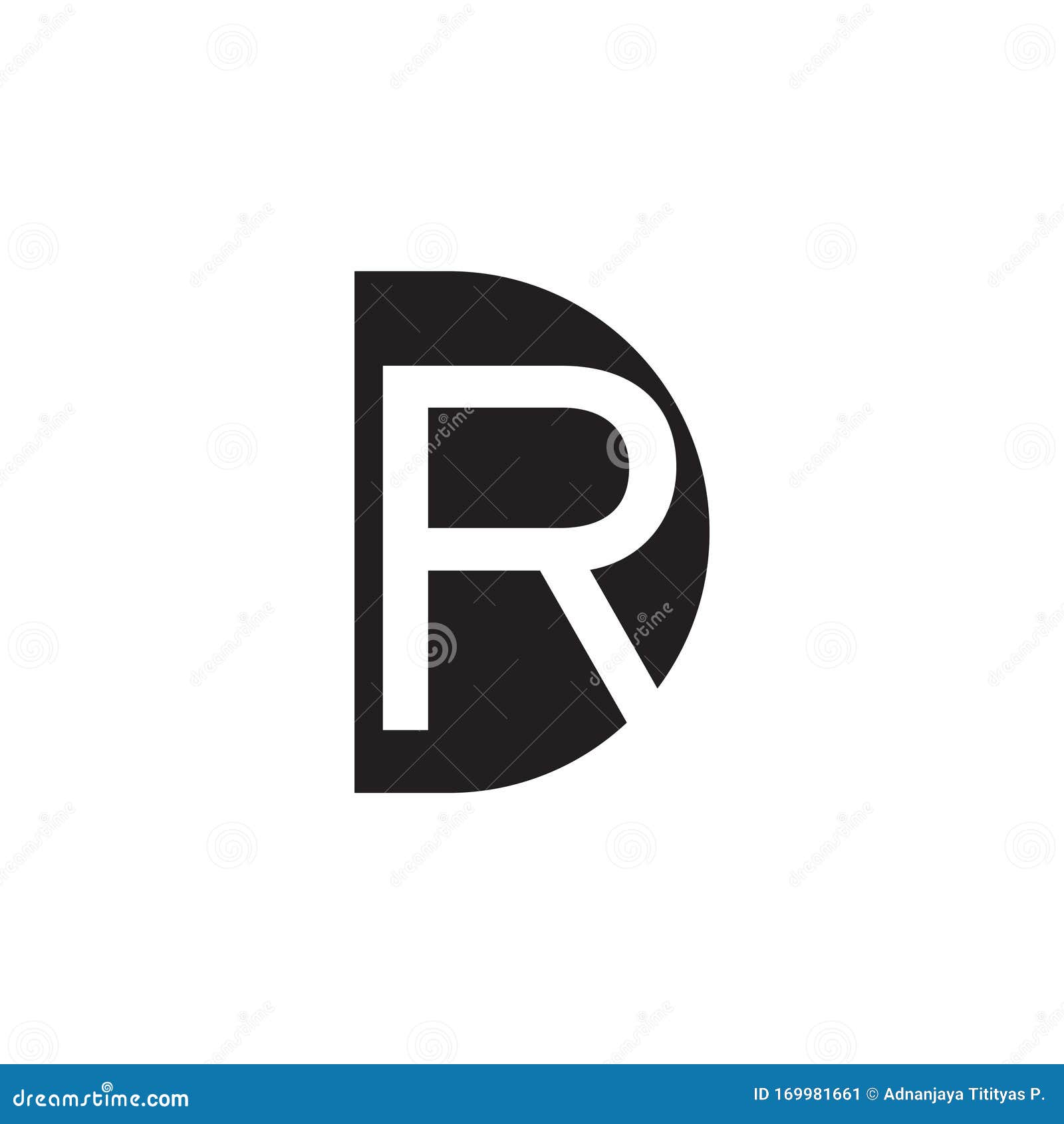 letter dr simple negative space  