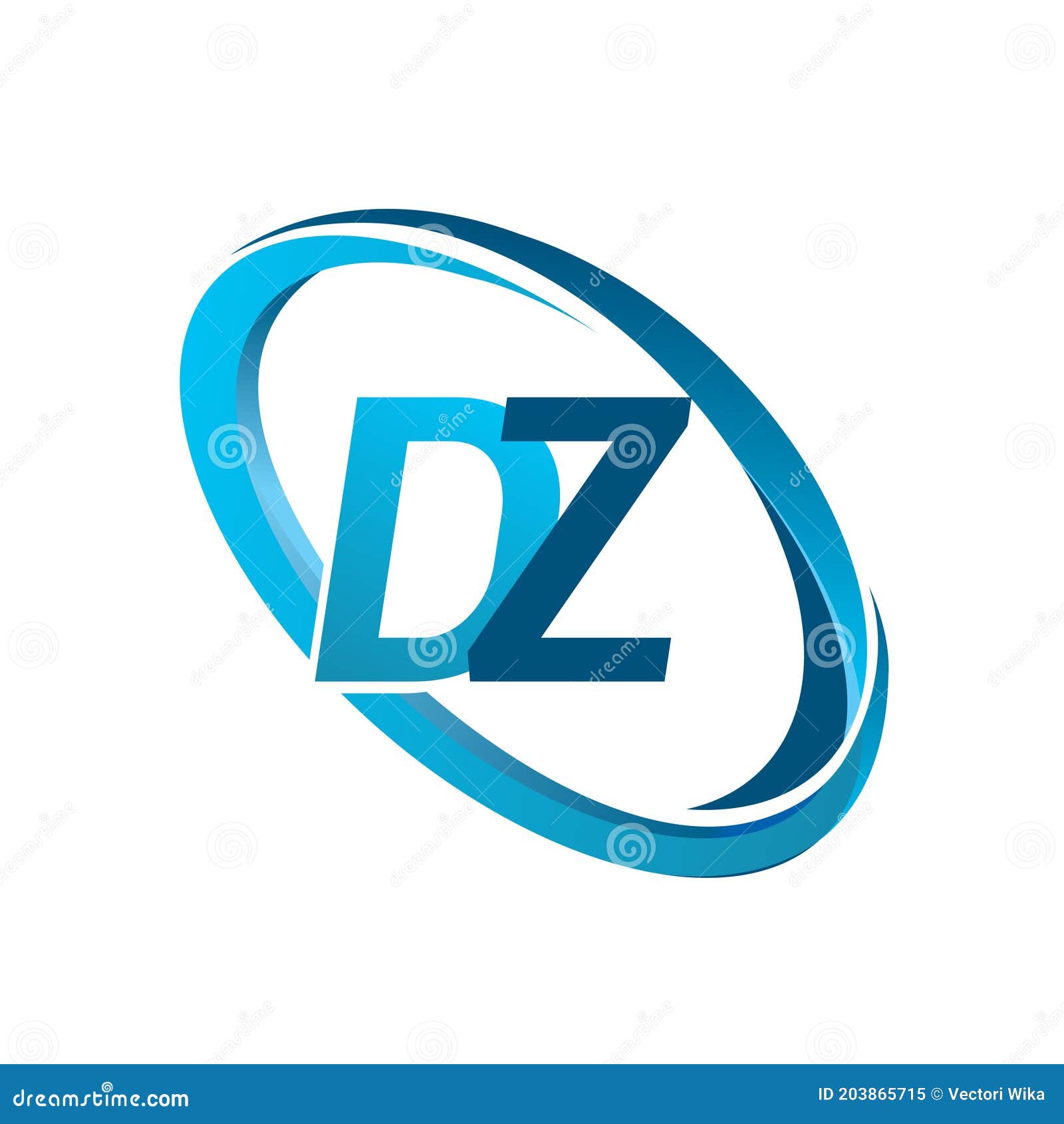 Initial DZ Letter Logo Creative Typography Vector Template. Creative ...