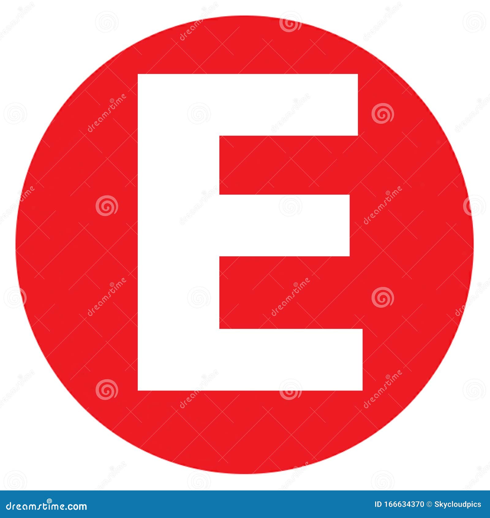 Fouroescent Circle or Square Label Alphabetic letter E