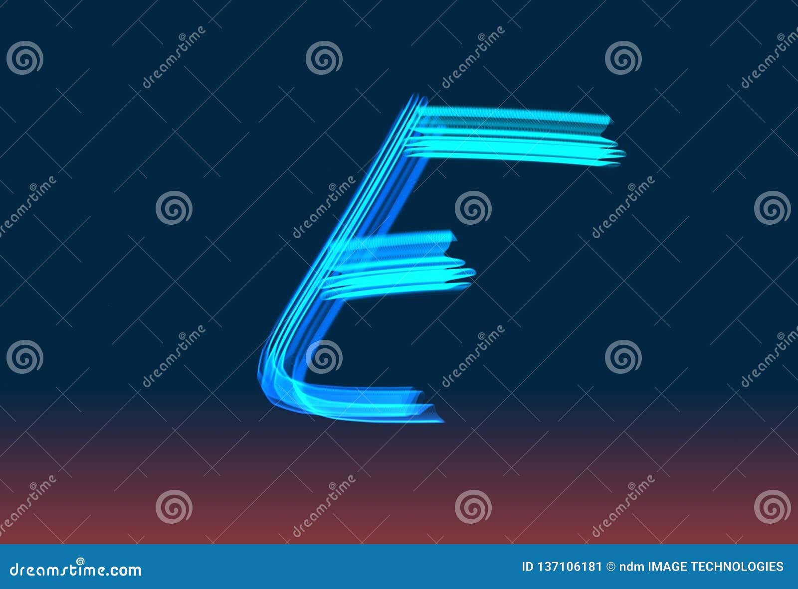 Letter E in Black Background Stock Illustration Illustration of