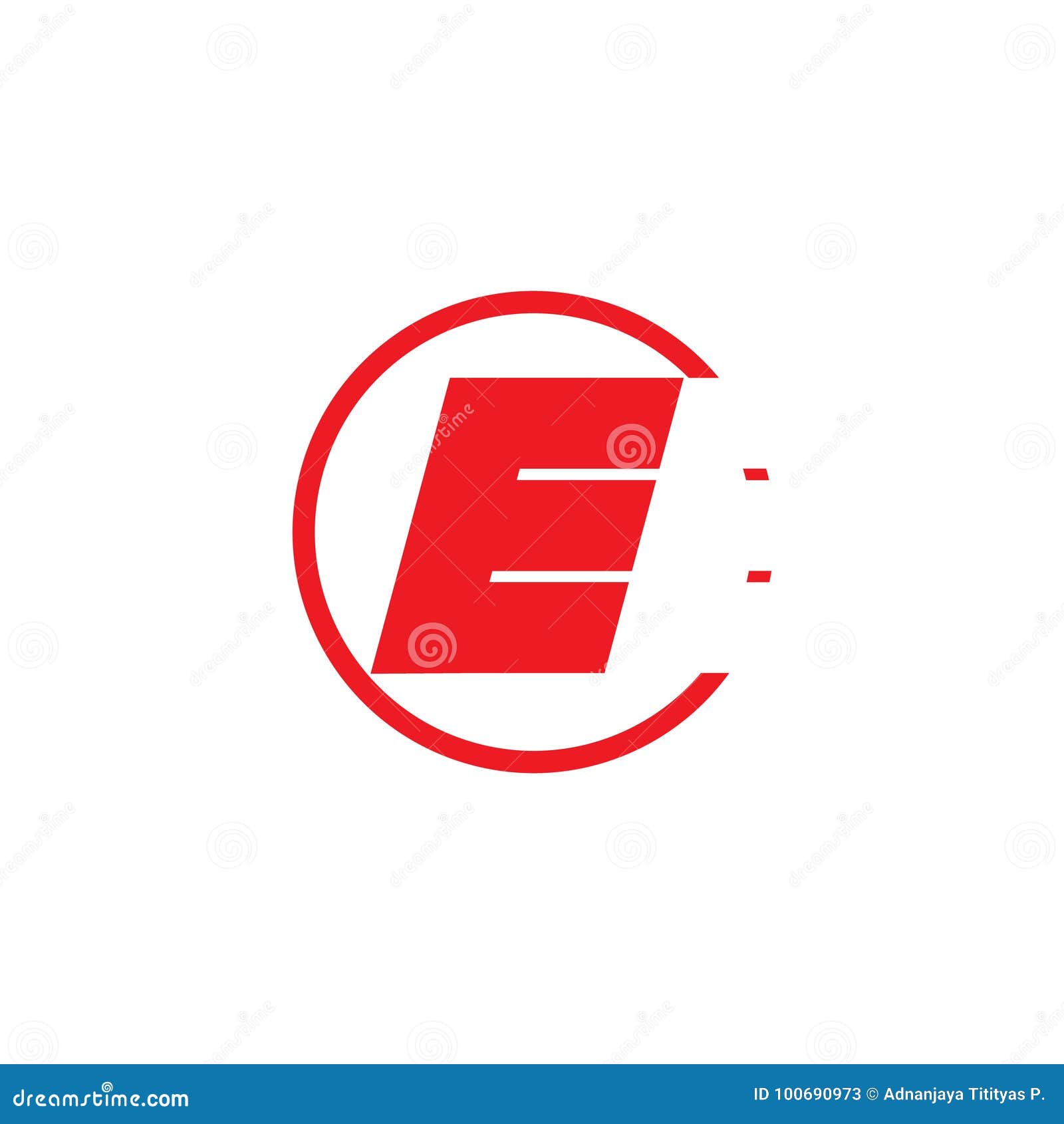 Letter e in circle logo stock vector. Illustration of element - 100690973