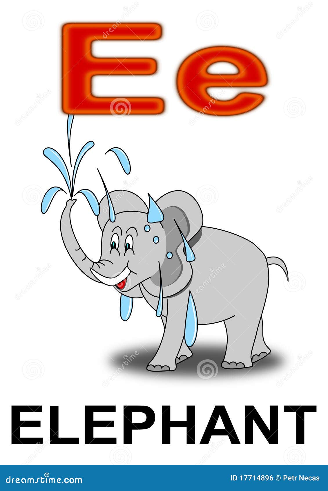 Letter E Is for Elephant 6oz PU Leather Hip Flask Tan Alphabet Cute
